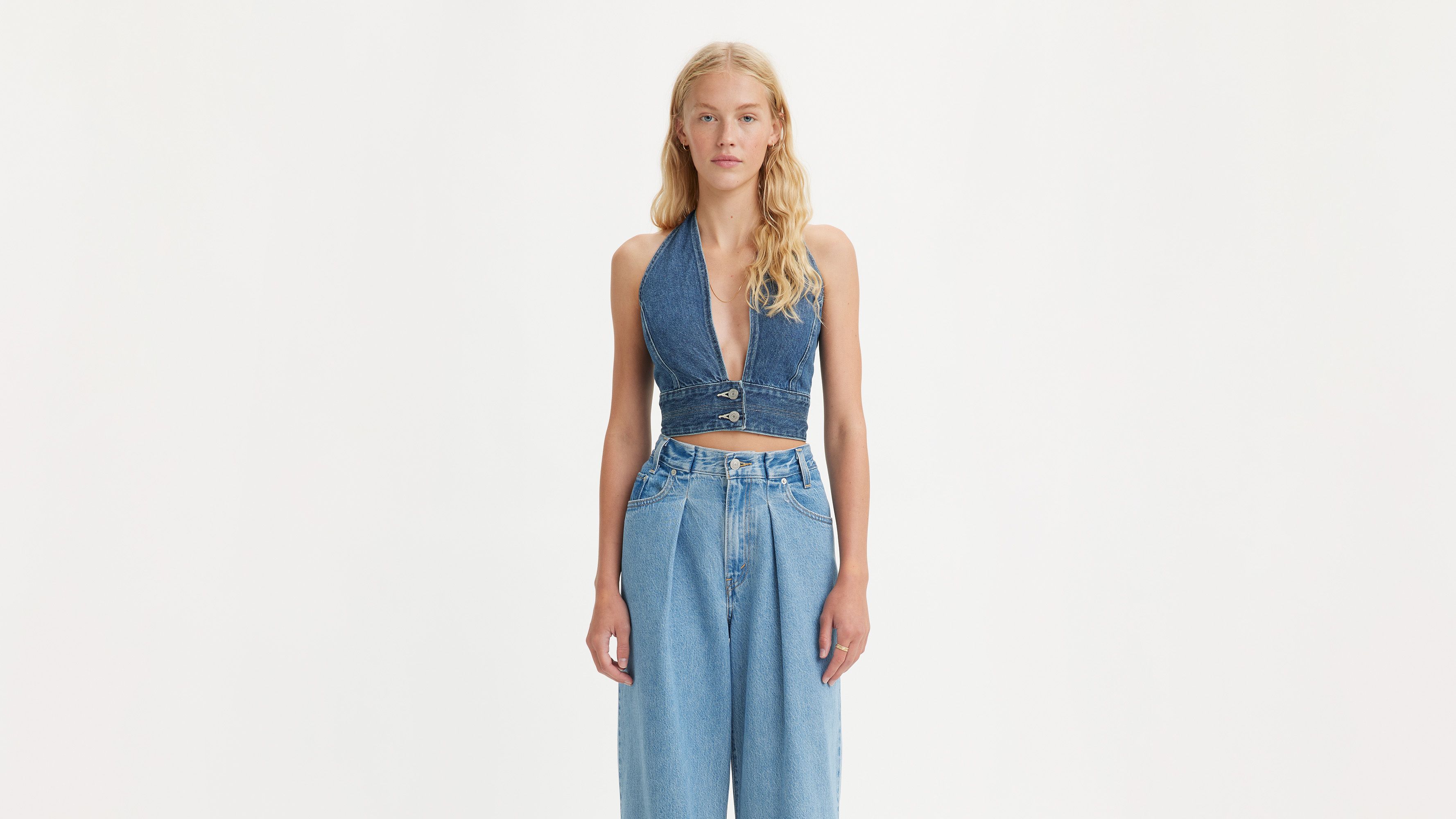 Levi's® Daisy Denim Halter Top 2