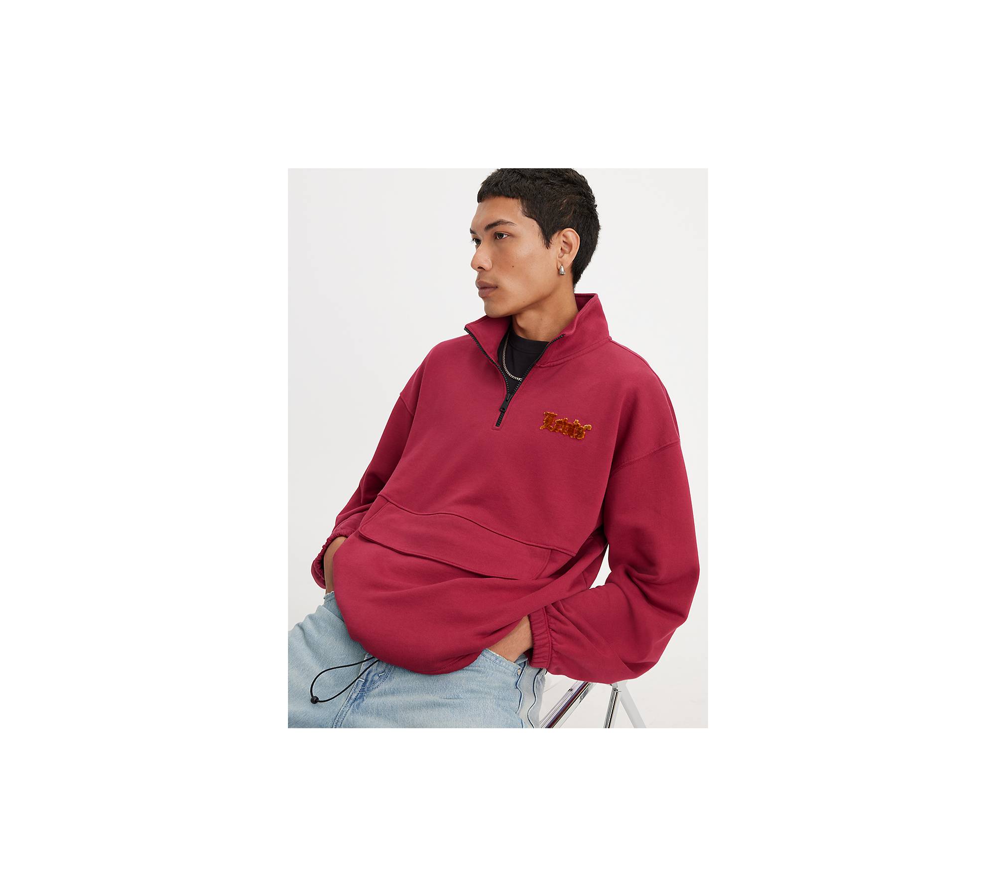 Relaxed Graphic Quarter-Zip Sweatshirt 1