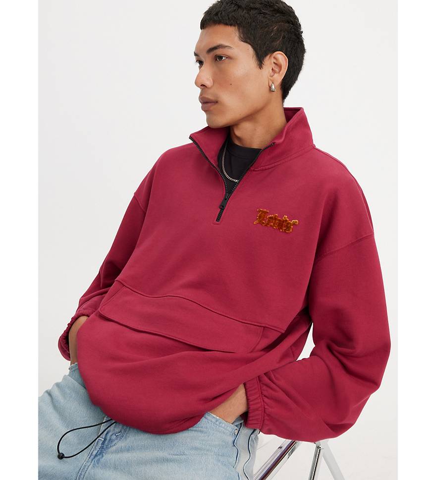 Relaxed Graphic Quarter-zip Sweatshirt - Red | Levi's® GI