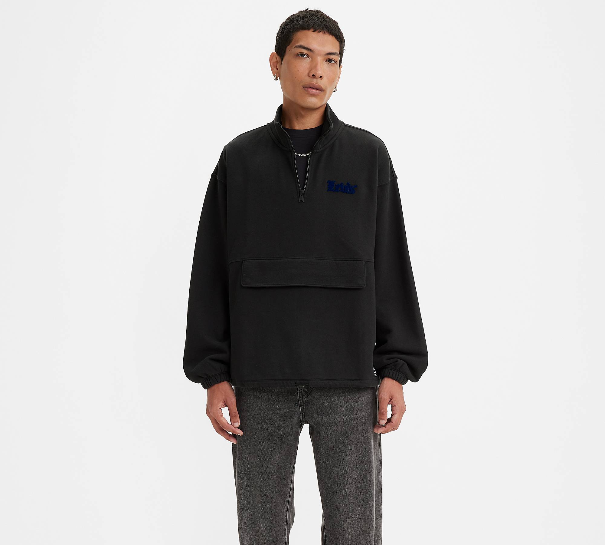 Relaxed Graphic Quarter-zip Sweatshirt - Black | Levi's® IT
