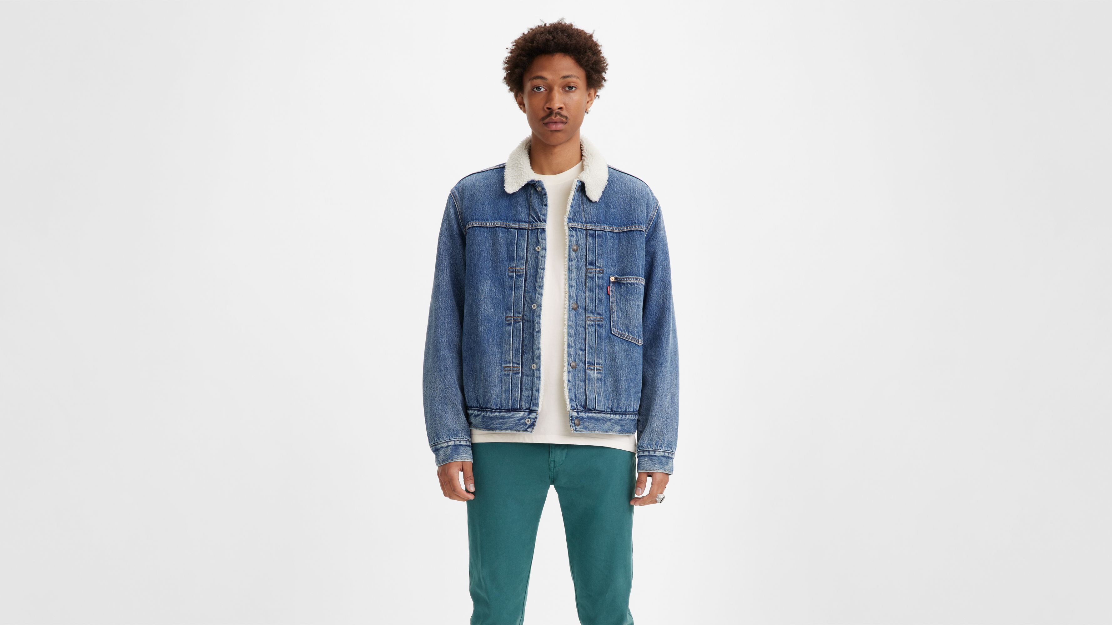 Levis sherpa light blue best sale