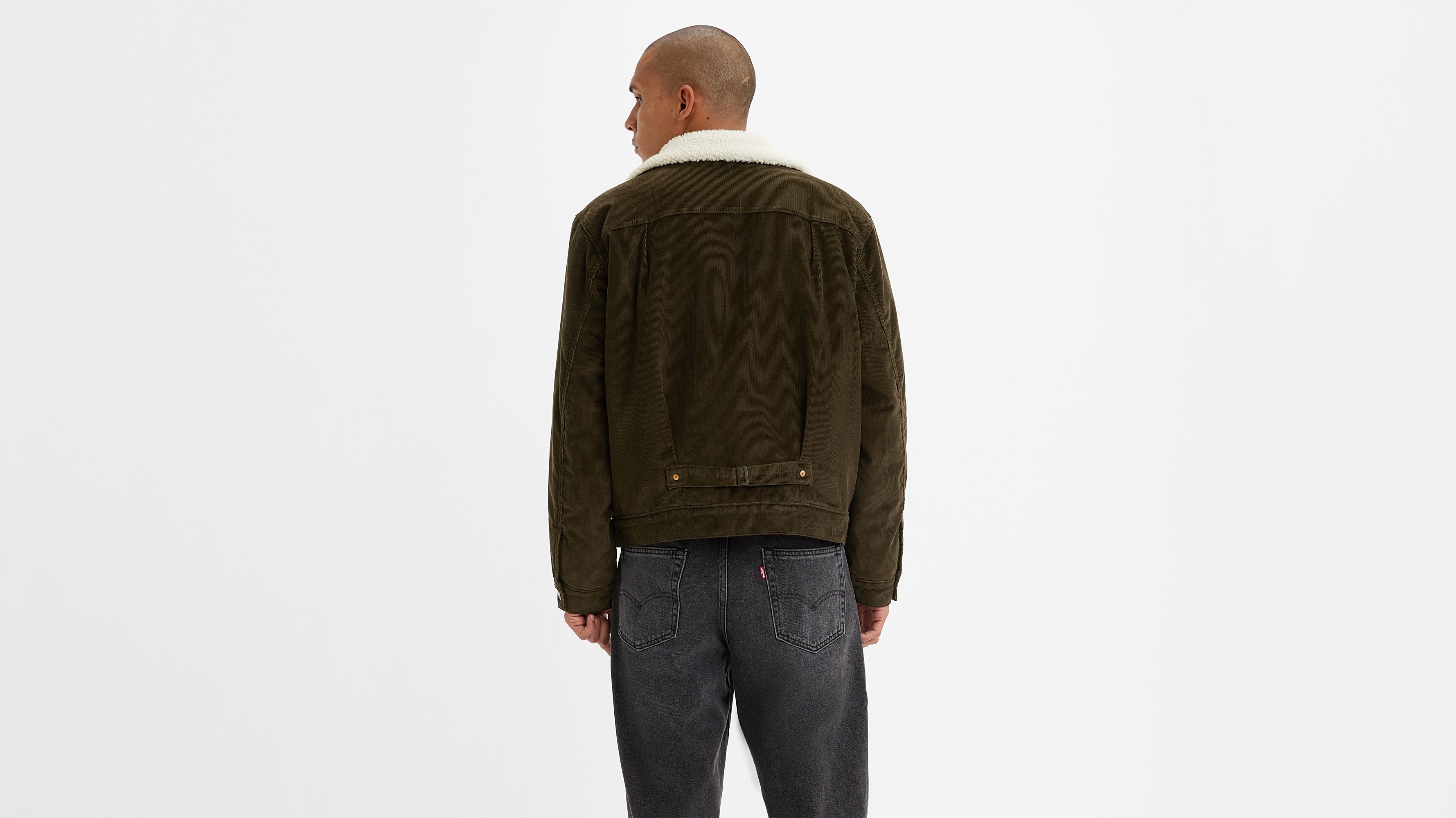 Type I Corduroy Sherpa Trucker Jacket Brown Levi s US
