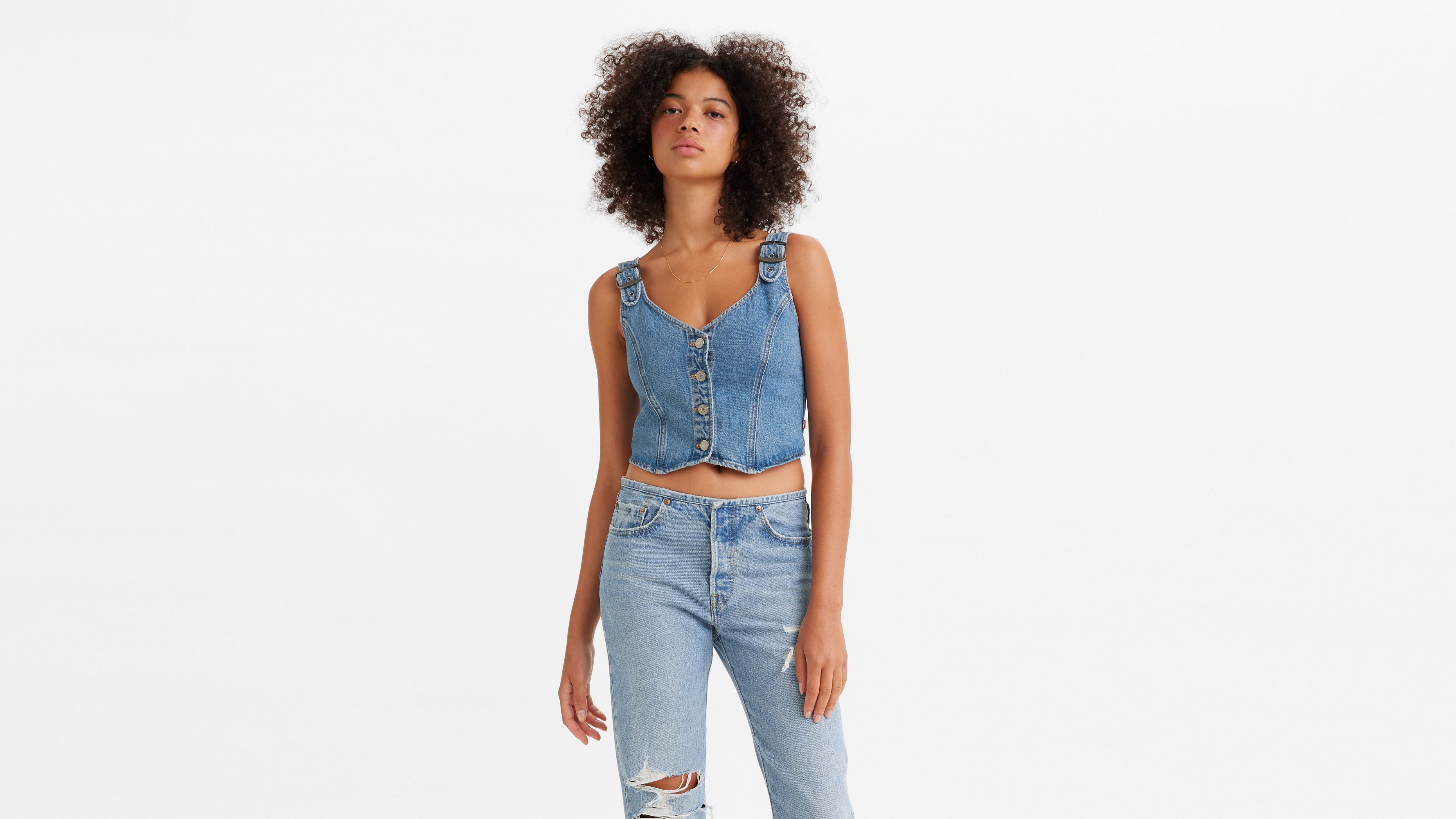 Levi's® JOLI CROP - Top - say less 3/blue denim 