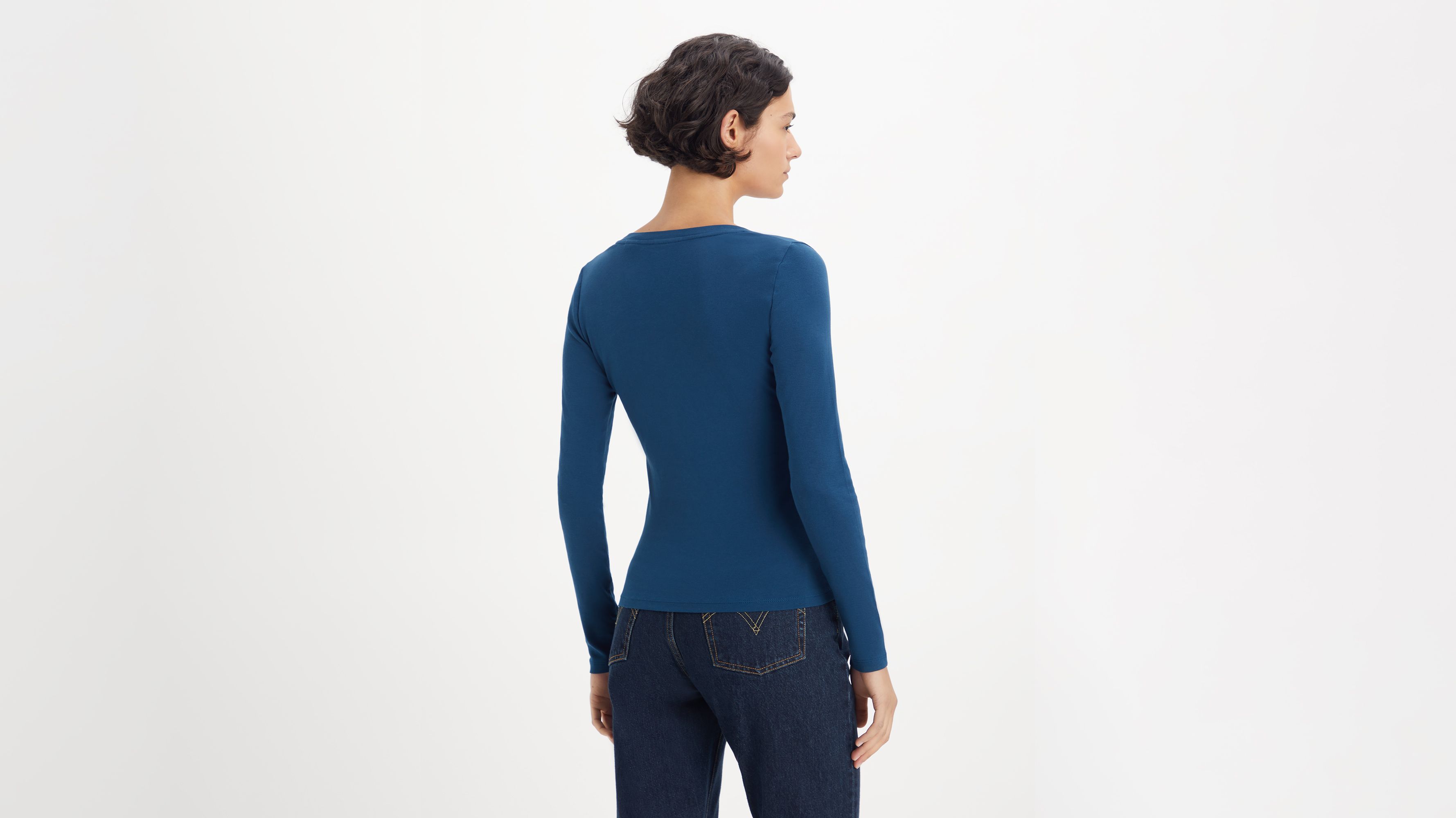 Long Sleeve V-Neck Baby Tee 2
