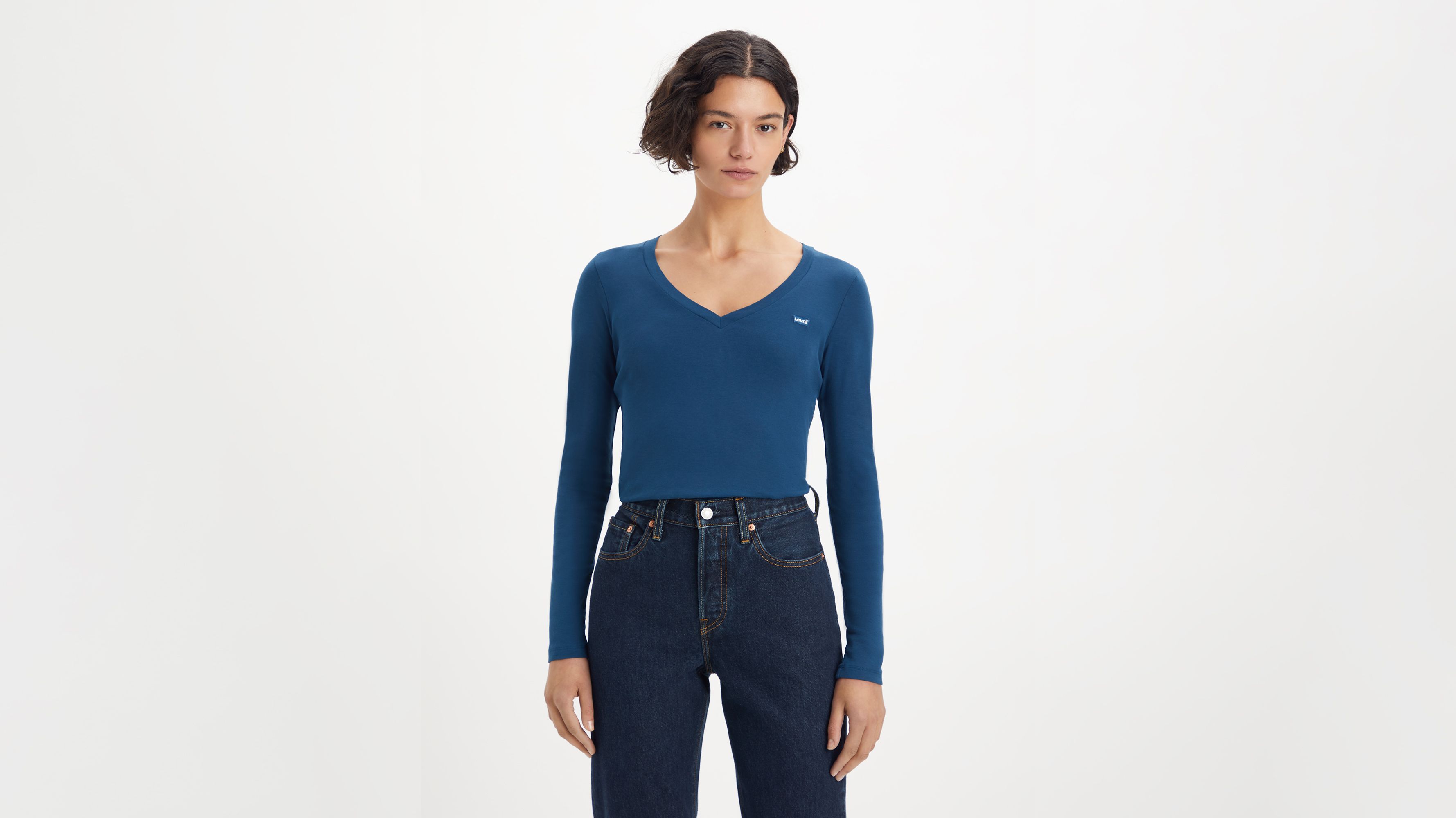 Long Sleeve V-Neck Baby Tee 4