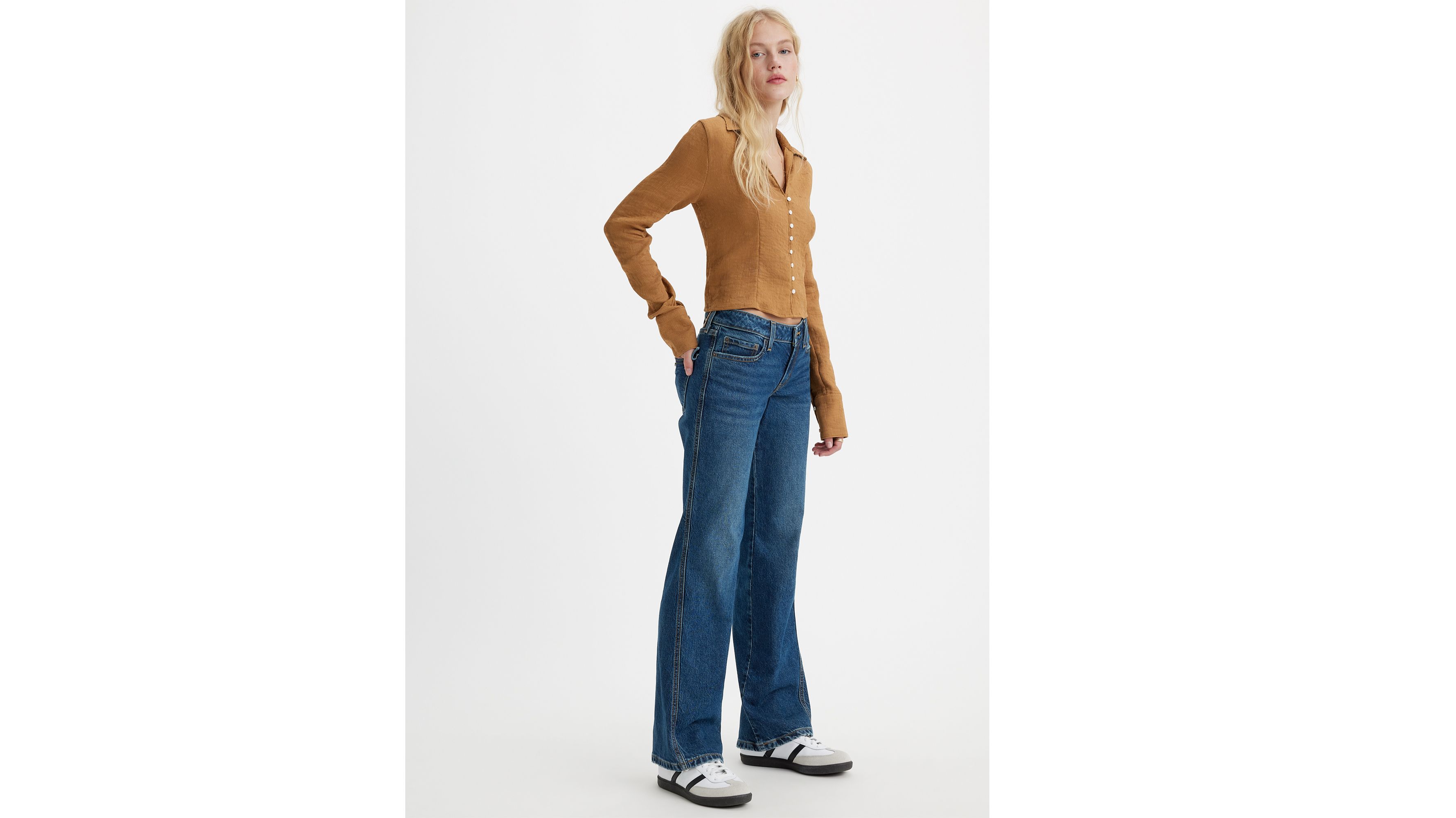 Women Wide Leg Jeans Bootcut Pants Y2K Boyfriend Straight Pants