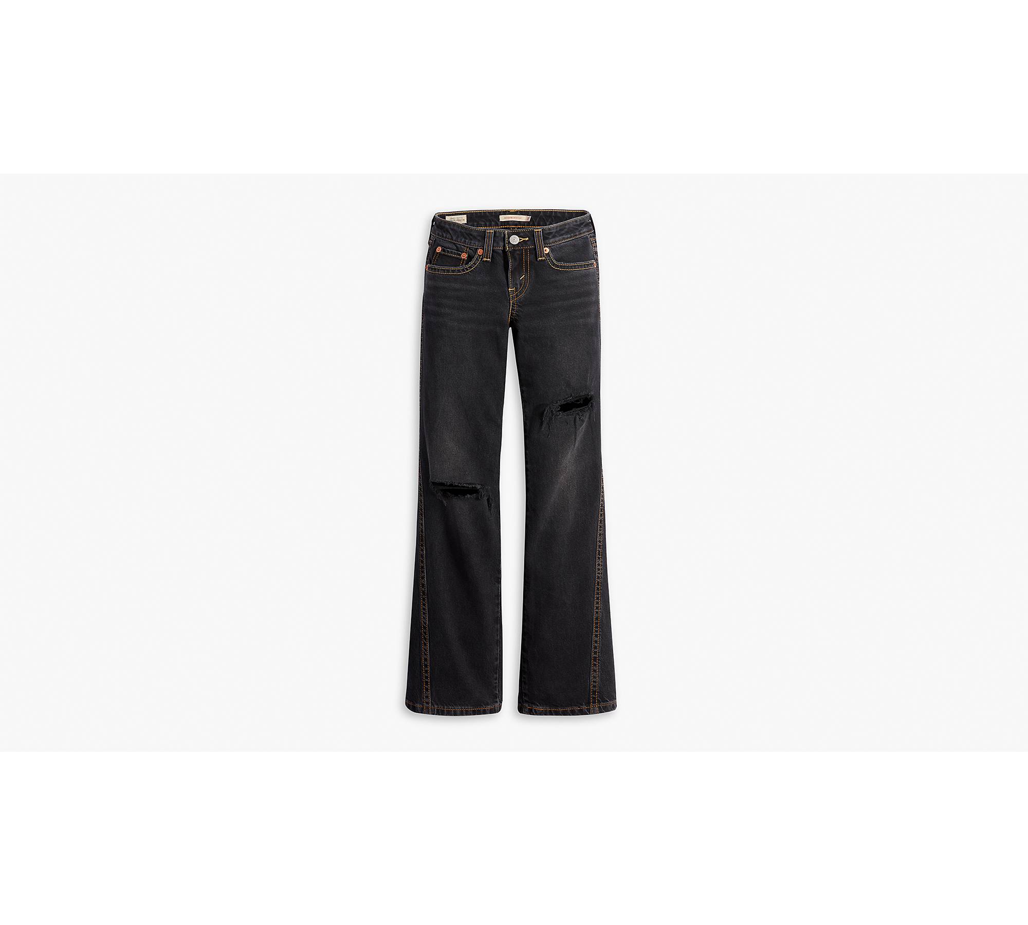 The Hair Bow Company - Black Acid Wash Frayed Double Bell Bottom Jeans –  ZoLeigh's Closet