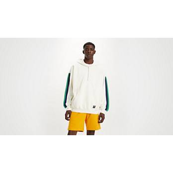 Levi's Gold Tab Half Zip Hoodie Sweatshirt - Men's - Light Grey Bros XL
