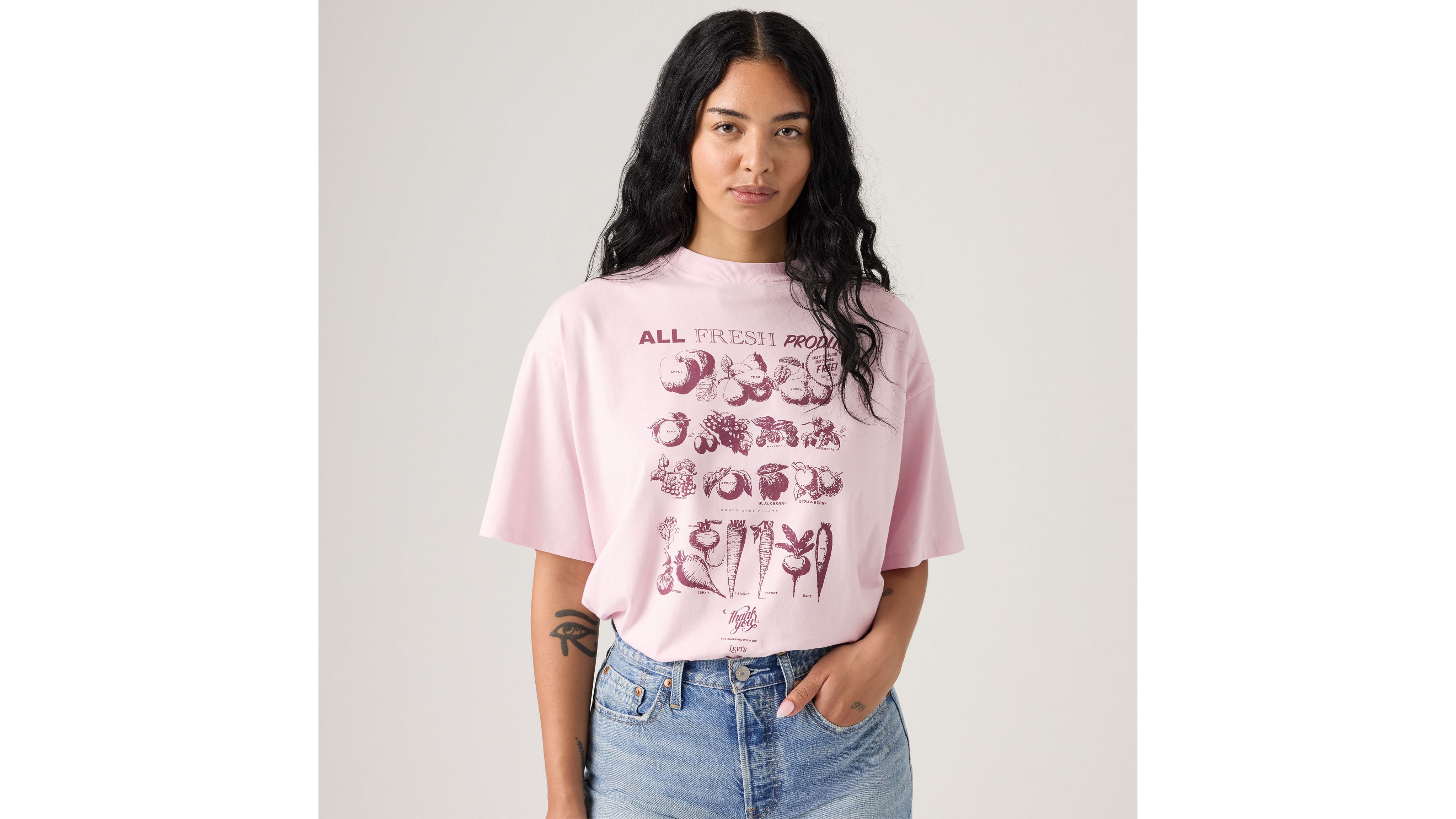 Levi's Graphic Short Stack T-shirt In Pink