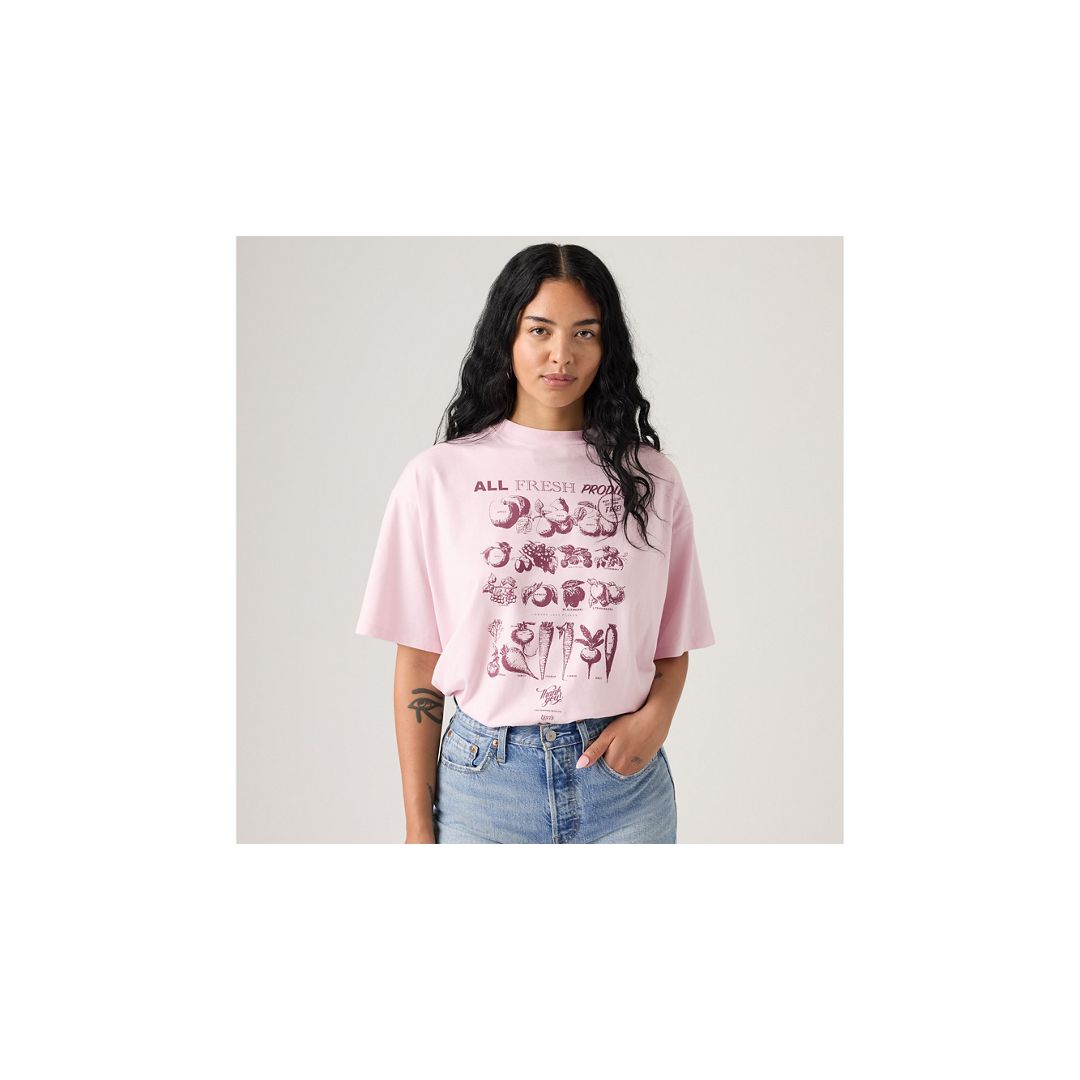Levi's Graphic Short Stack T-shirt In Pink
