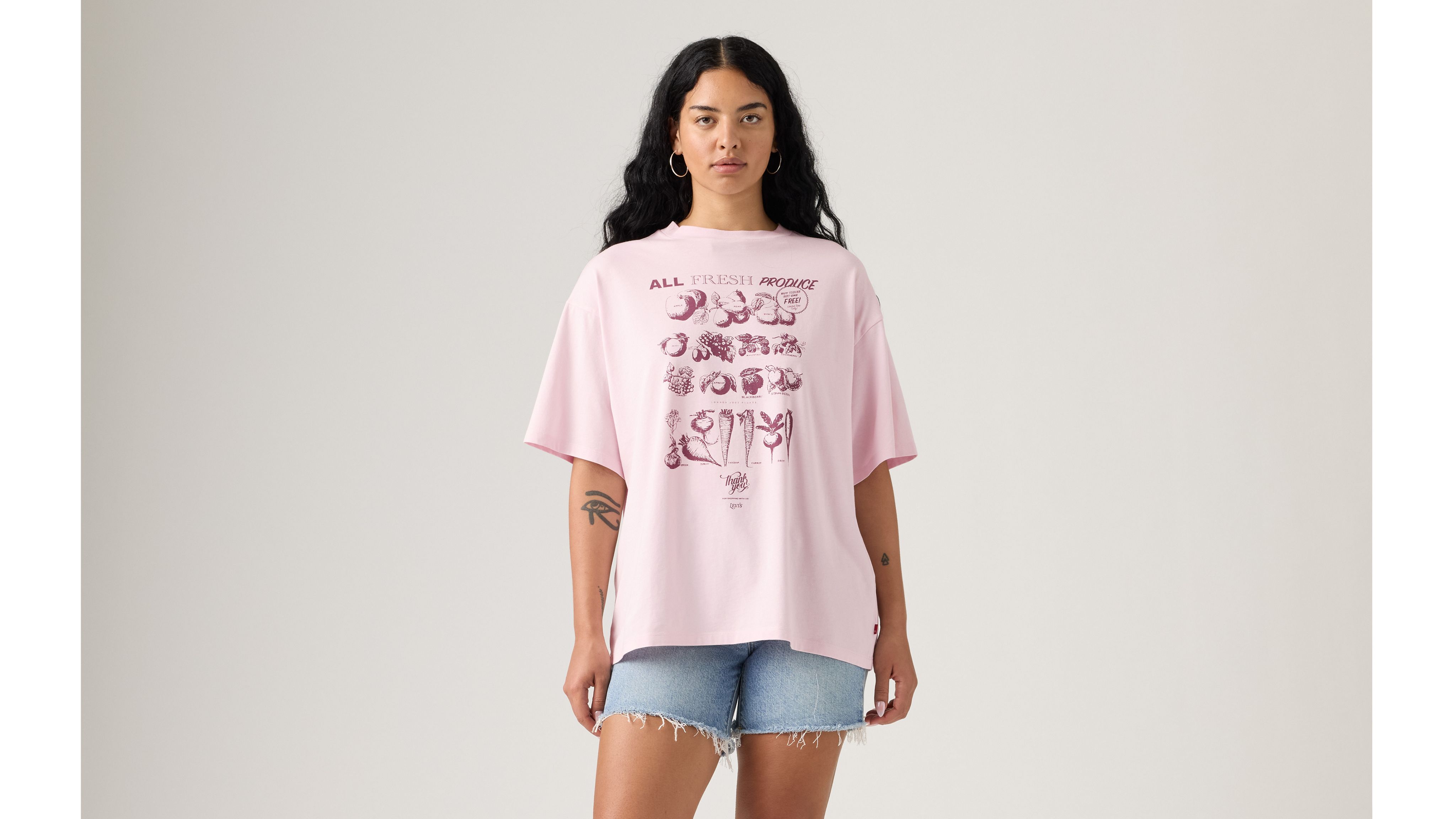 Levi's Graphic Short Stack T-shirt In Pink