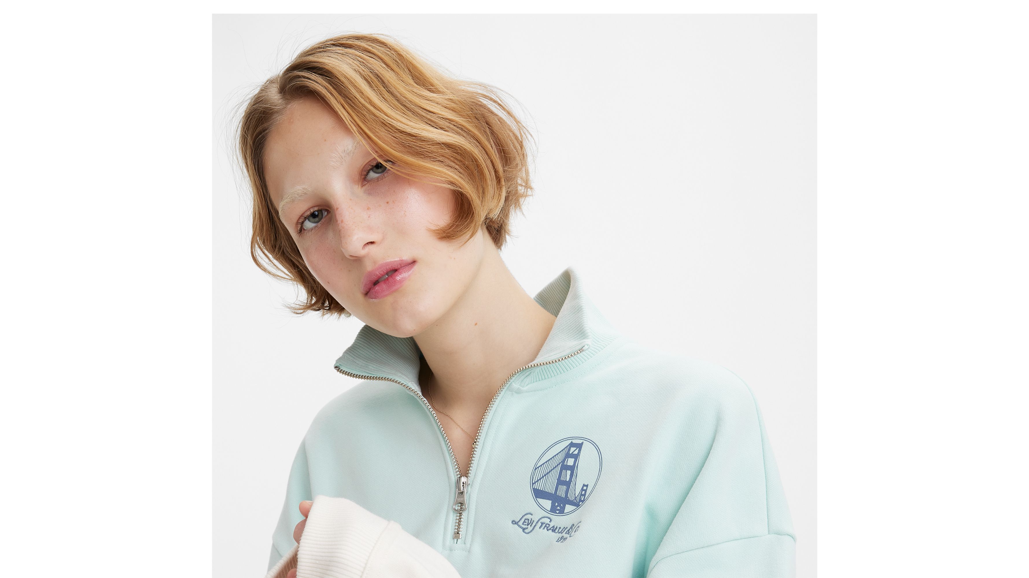 Jersey de cuello redondo con cremallera de 1/4 Graphic Rue 3