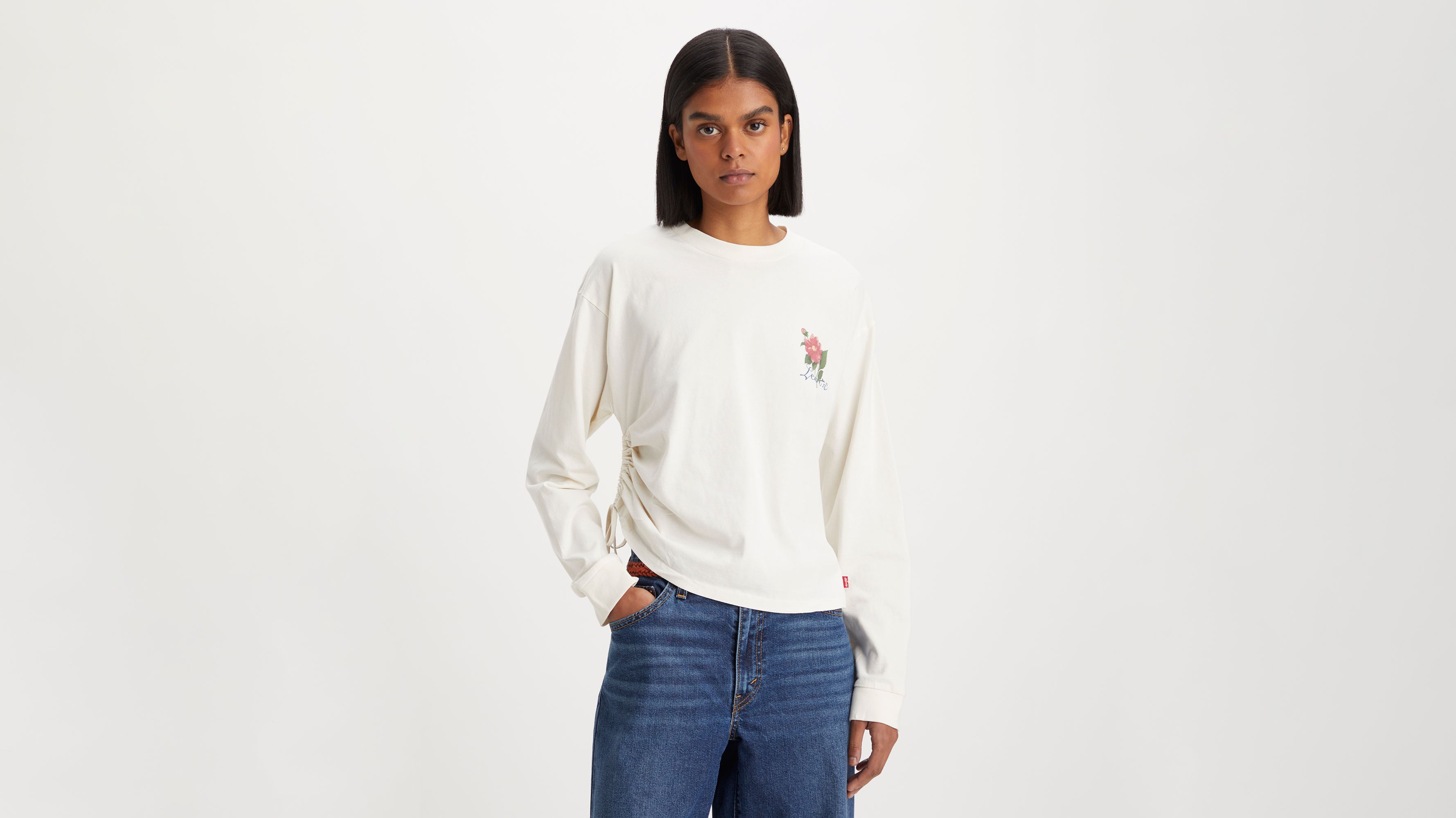 Graphic Long Sleeve Cinched Tee 4