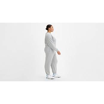 Ardene Straight Leg Sweatpants in Light Grey, Size, Polyester/Cotton, Fleece-Lined