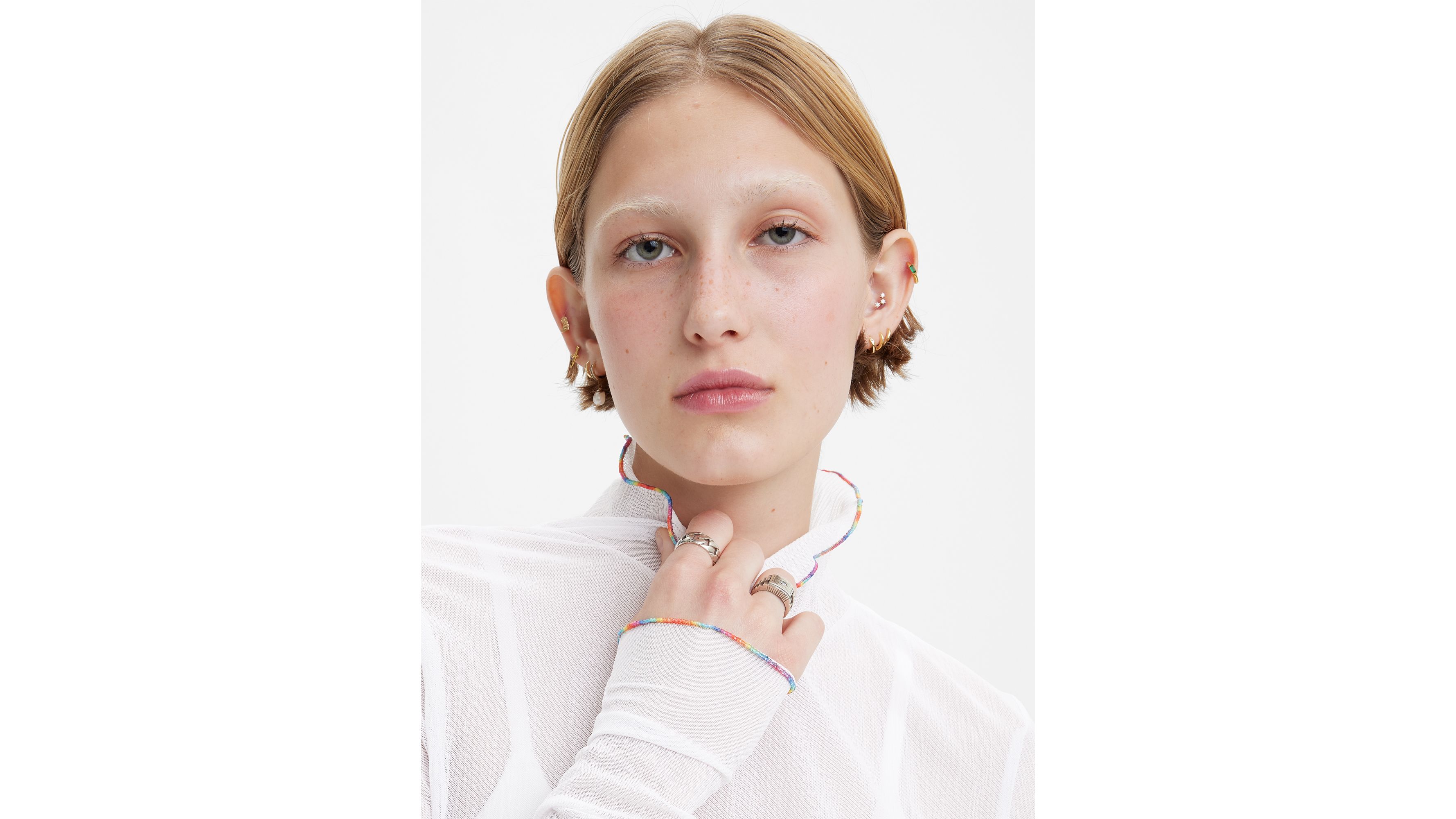 Hautenges langarm T-Shirt mit Wellenrand 4