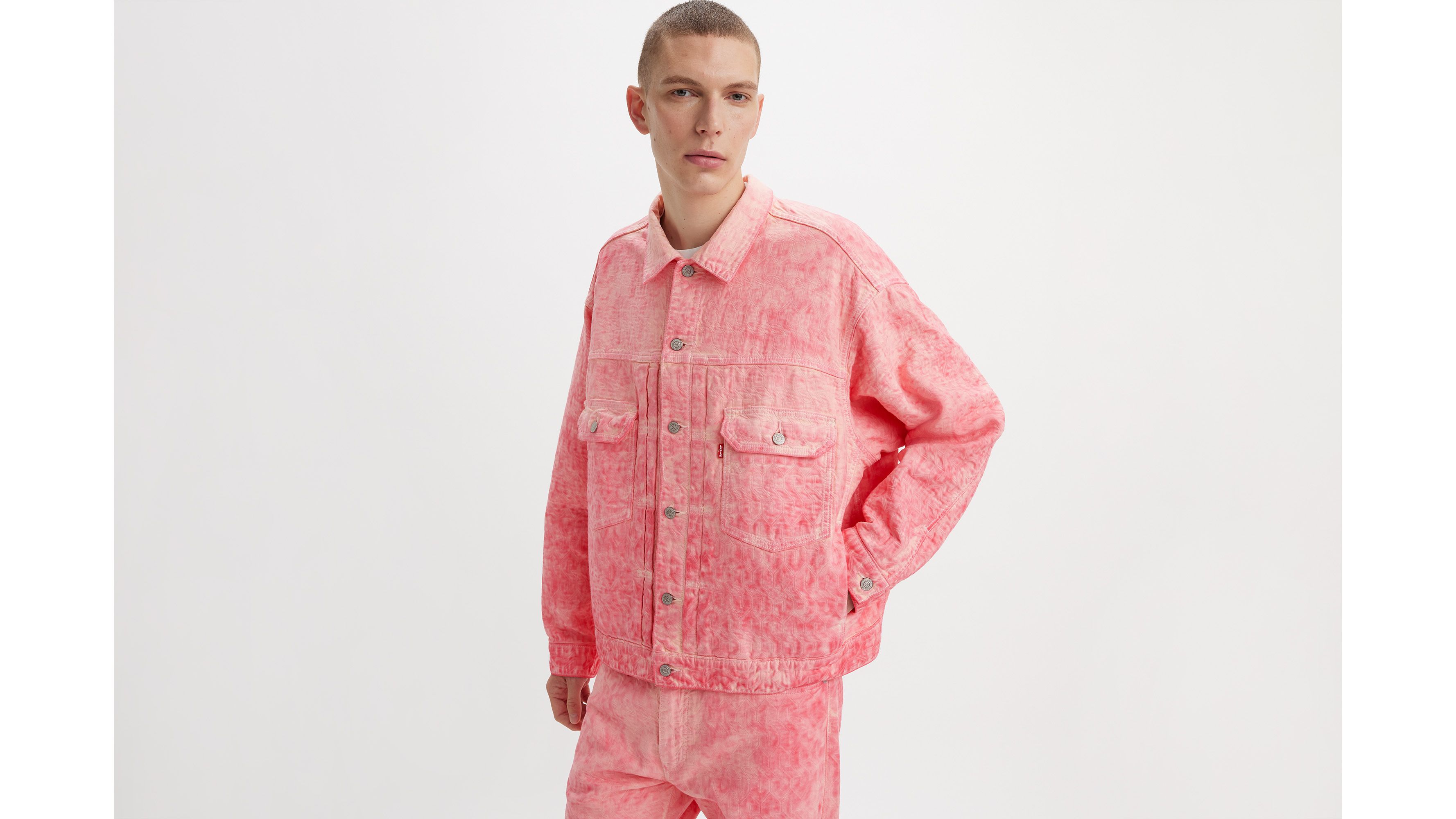 Stüssy & Levi's® Jacquard Trucker Jacket - Pink | Levi's® CA