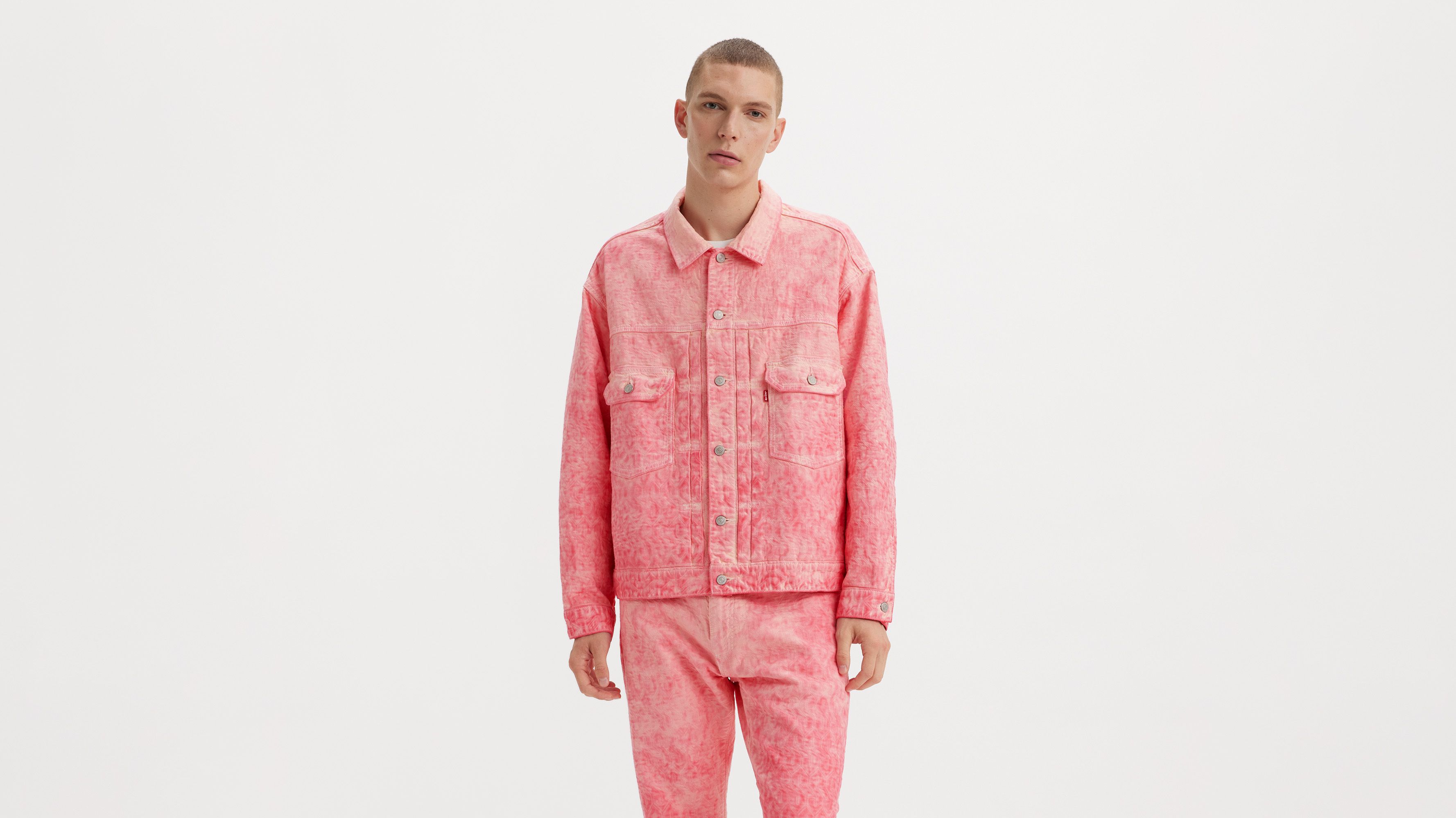 Stüssy & Levi's® Jacquard Trucker Jacket - Pink | Levi's® CA