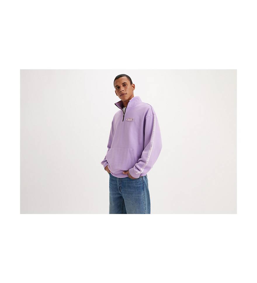 Relaxed Fit Graphic 1/4 Zip Sweatshirt - Purple | Levi's® US