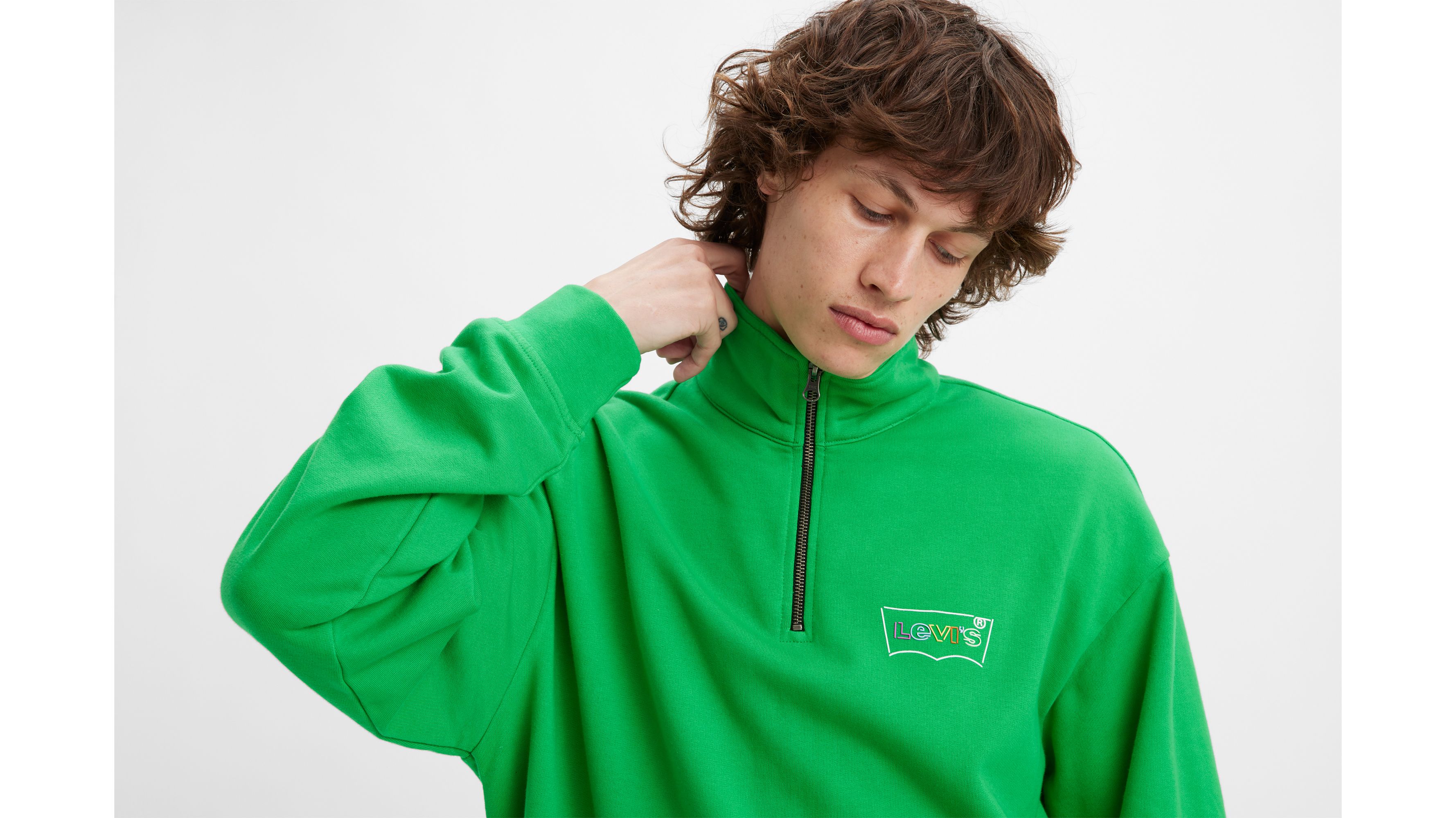 Relaxed Fit Graphic 1/4 Zip Sweatshirt