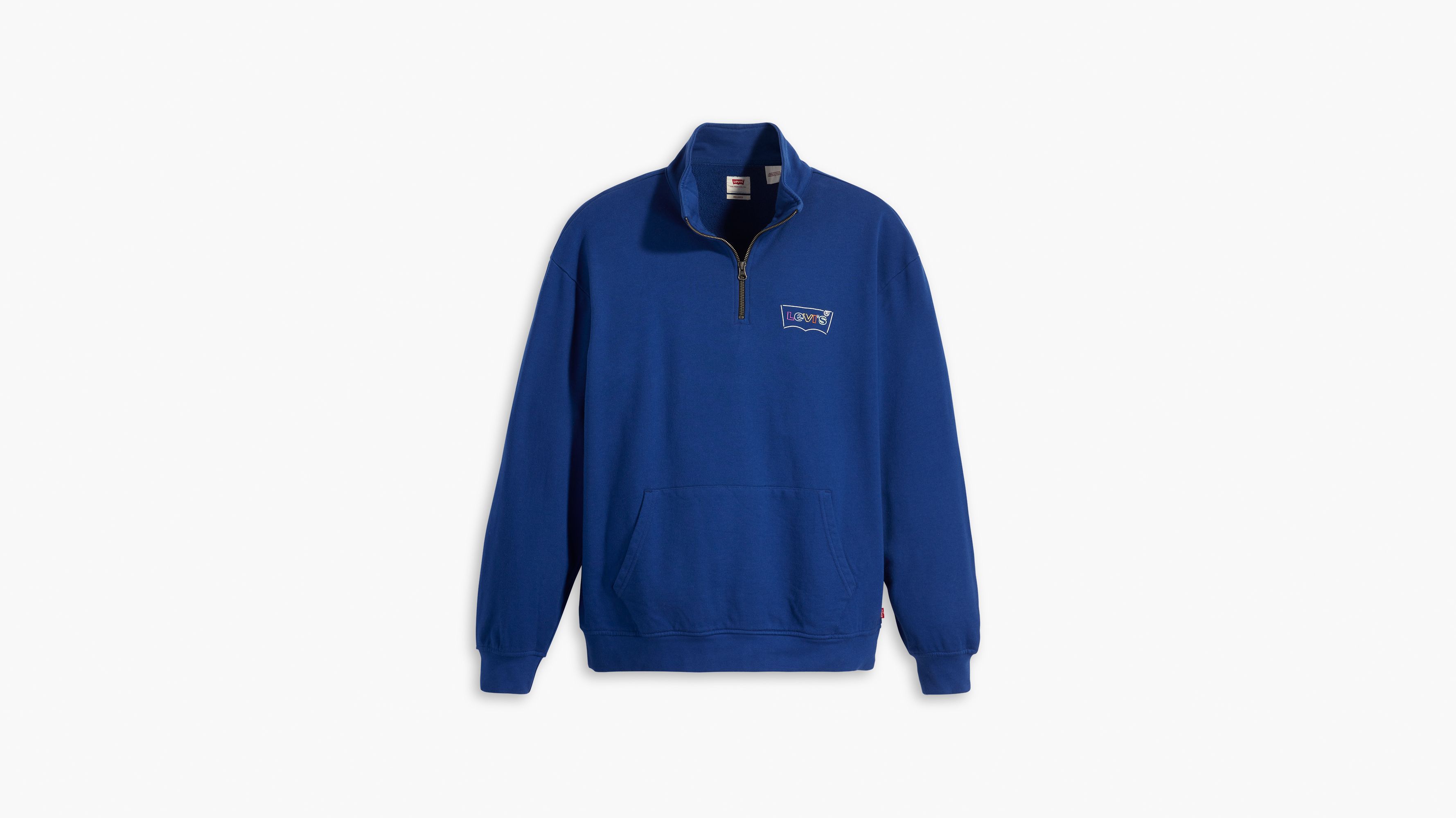 Relaxed Graphic 1/4 Zip Sweatshirt - Blue