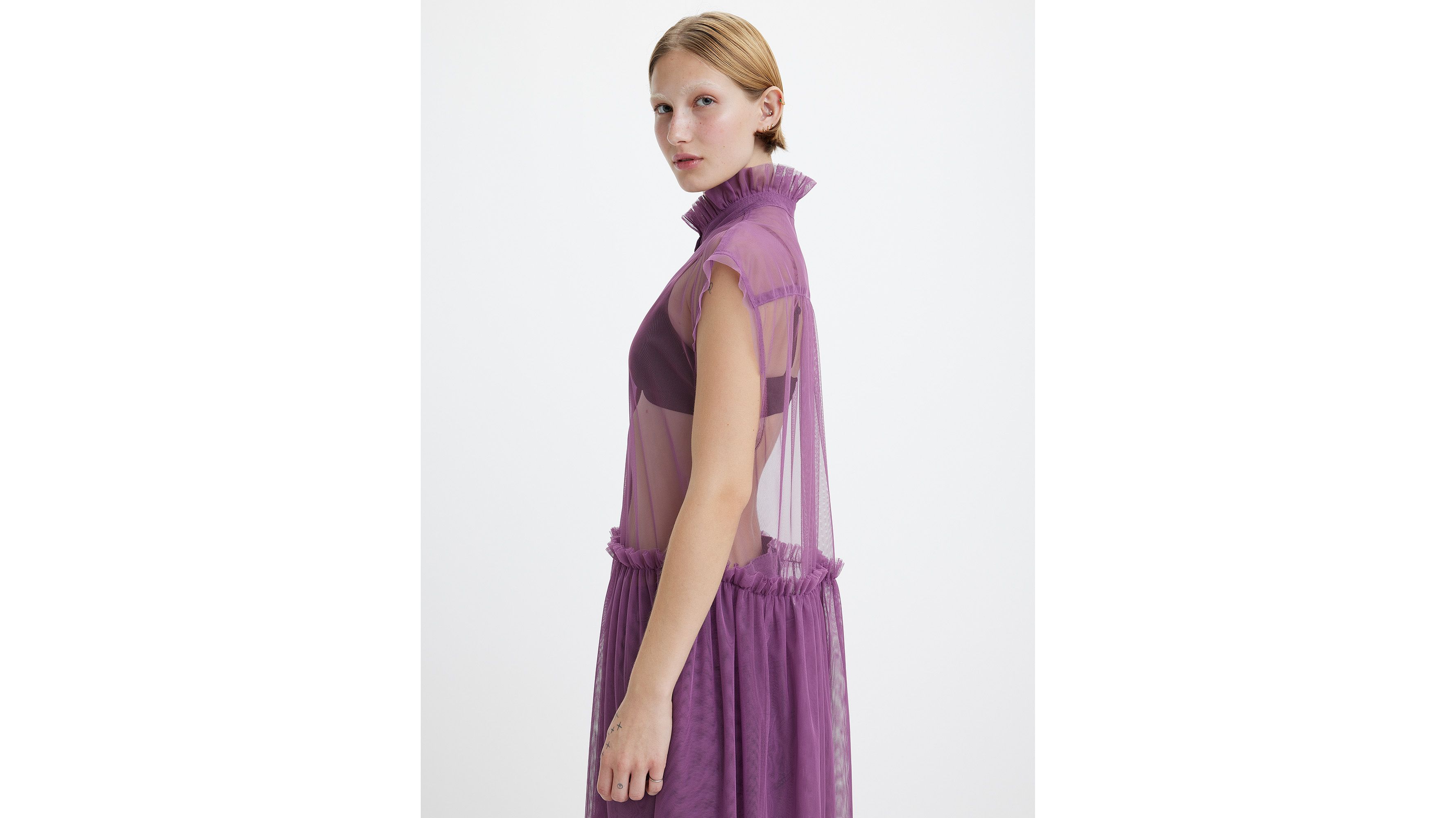 むらさき⭐︎kastane velour bell sleeve dress Kastane velour bell