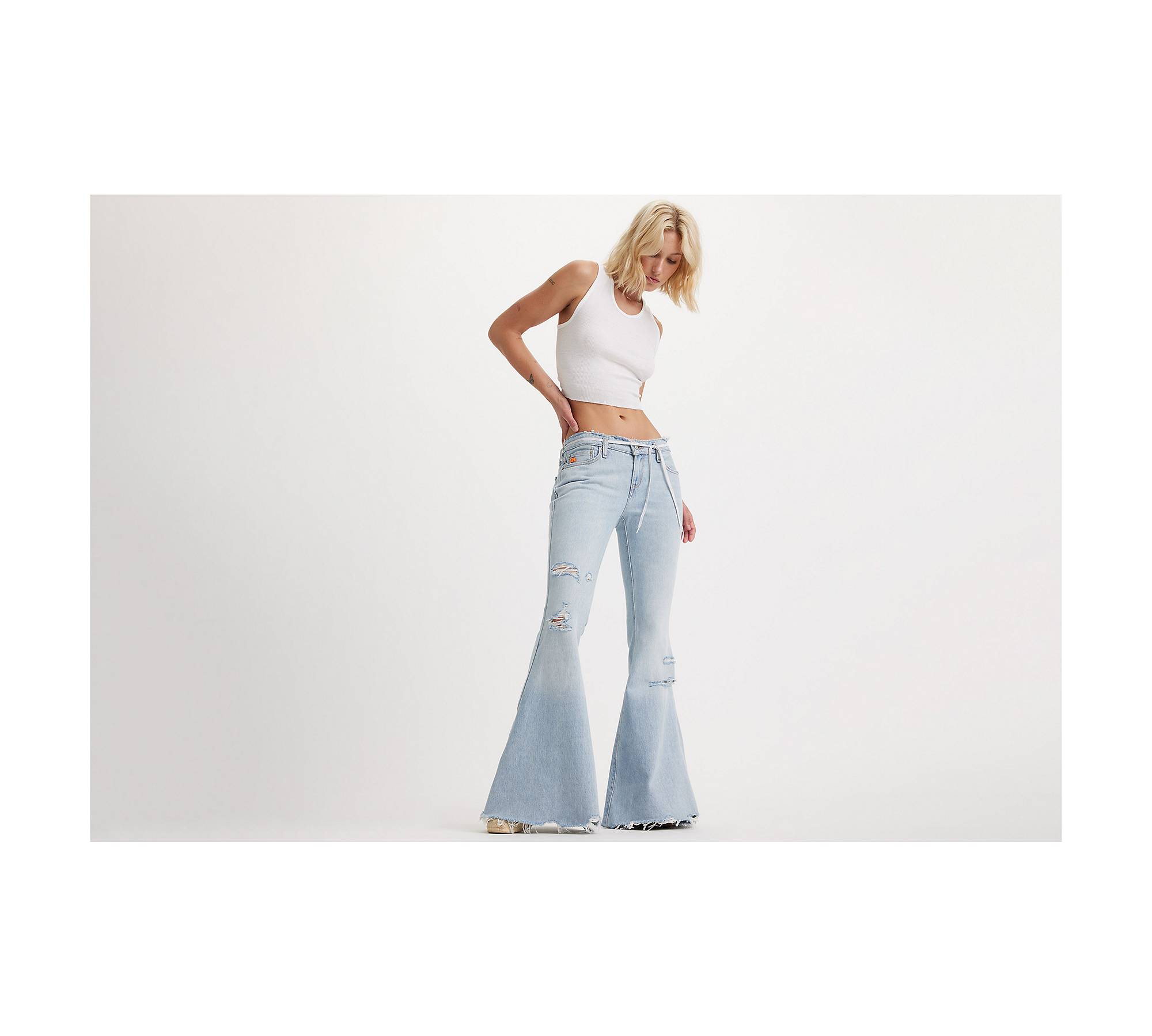 Straight Women High Waist Spring And Autumn New Wide Leg Elastic Slim  Stitching Denim Flared Jeans Jean Short for Women plus Size 