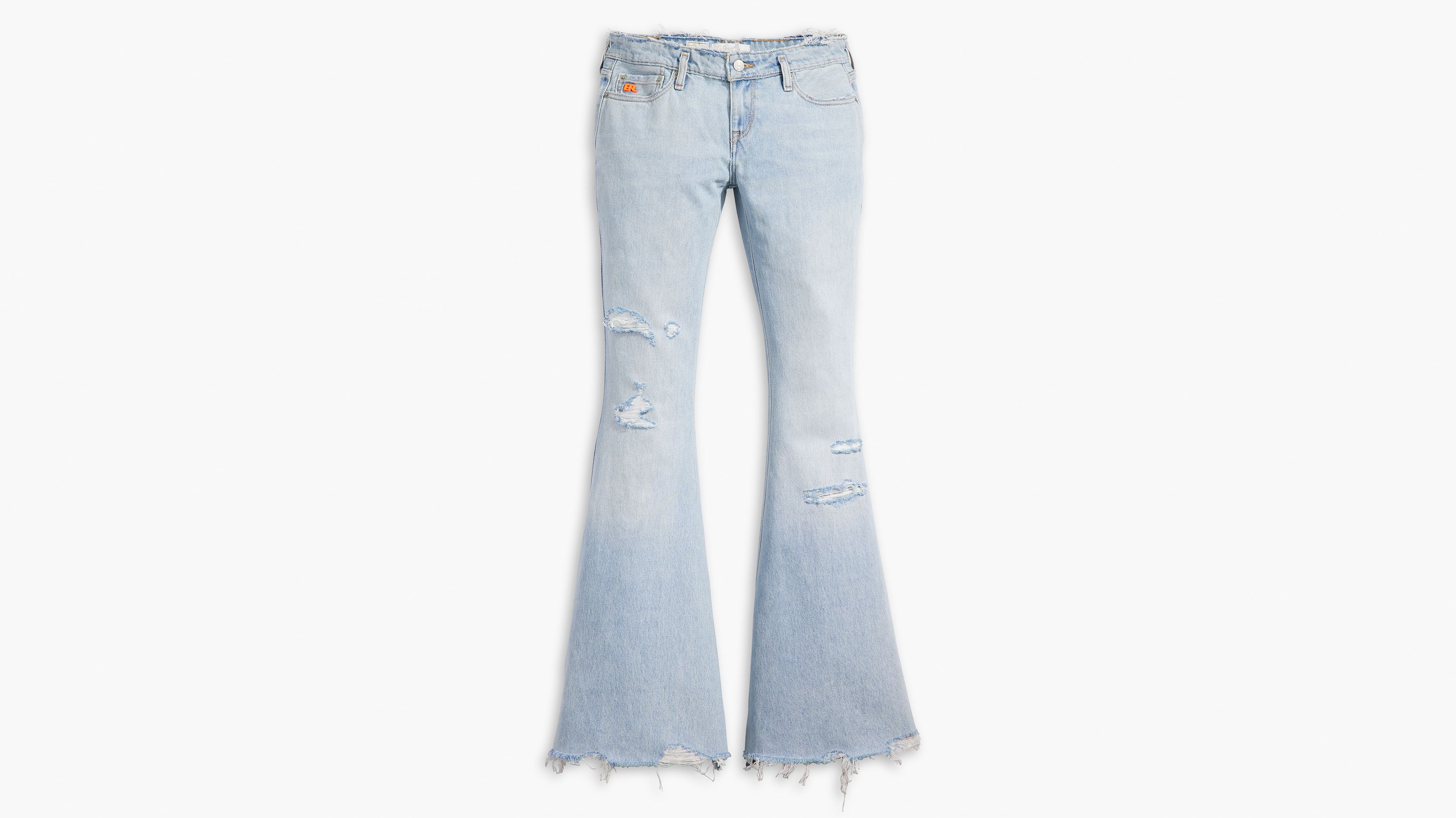 Women's Low Rise Velvet Flare Jeans in Nine Iron