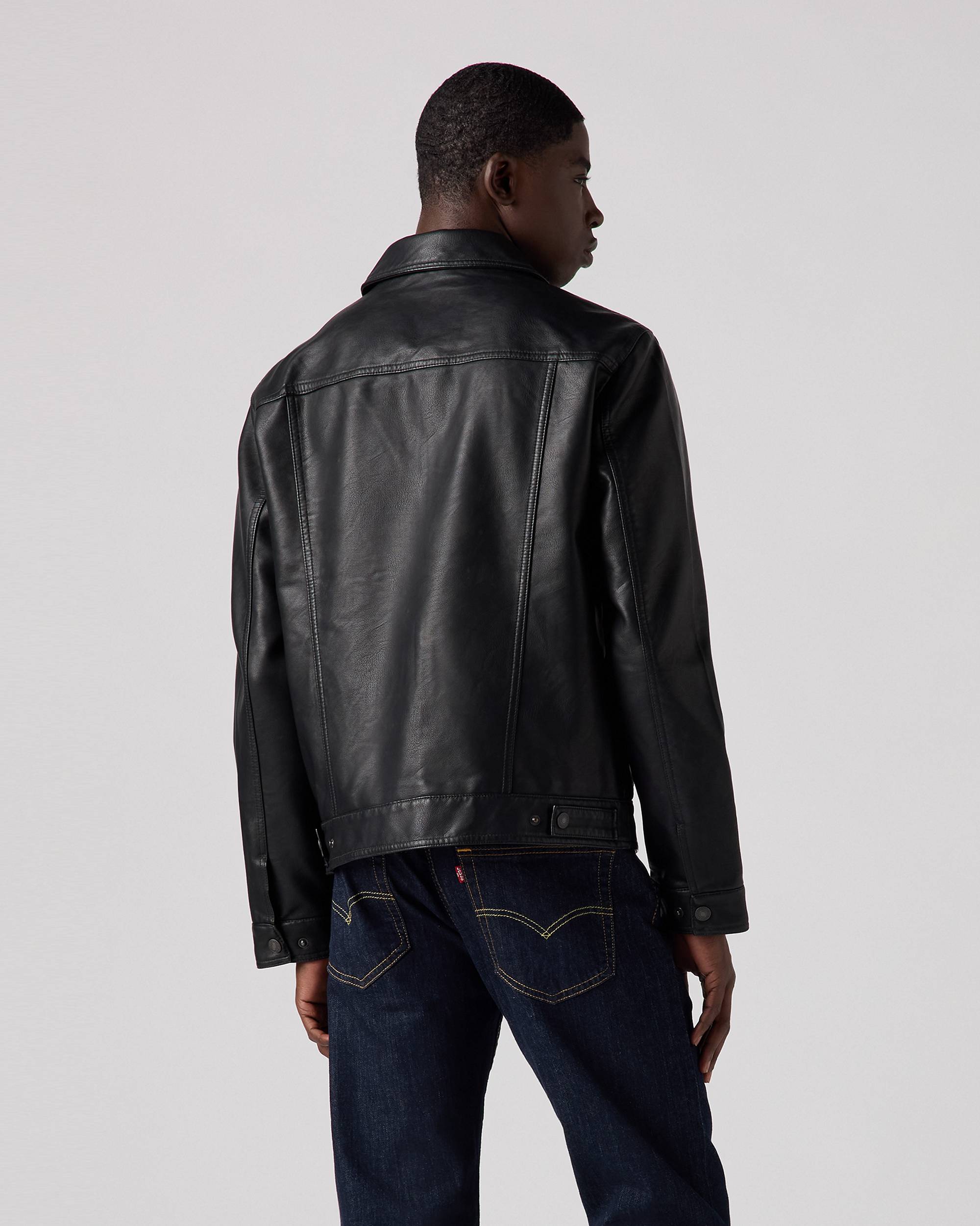 Faux Leather Trucker Jacket - Black | Levi's® NO Faux Leather Trucker Jacket - Black | Levi's® NO