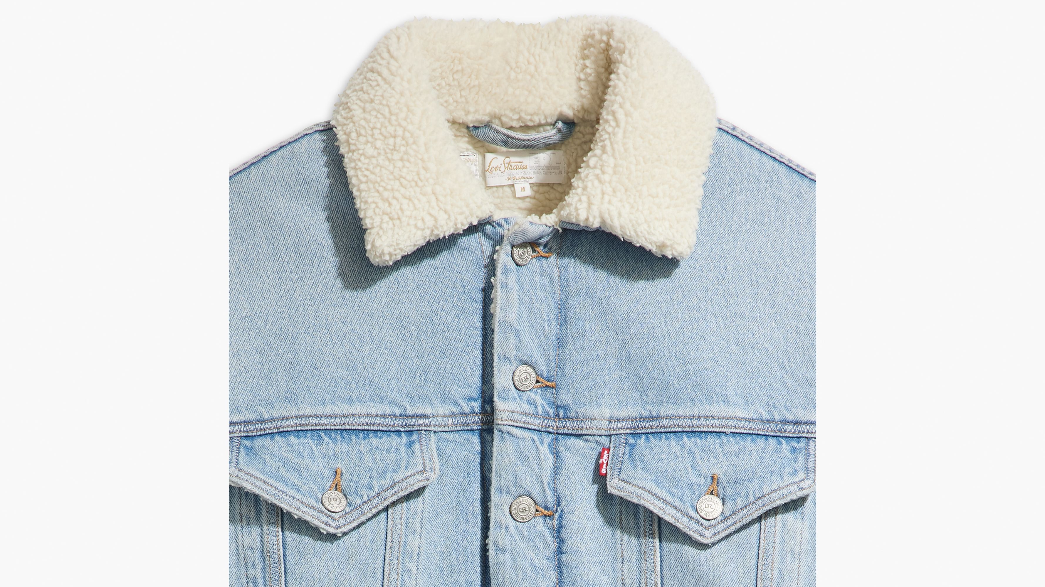 Levi's® X Erl Men's Sherpa Trucker Jacket - Light Wash | Levi's® CA