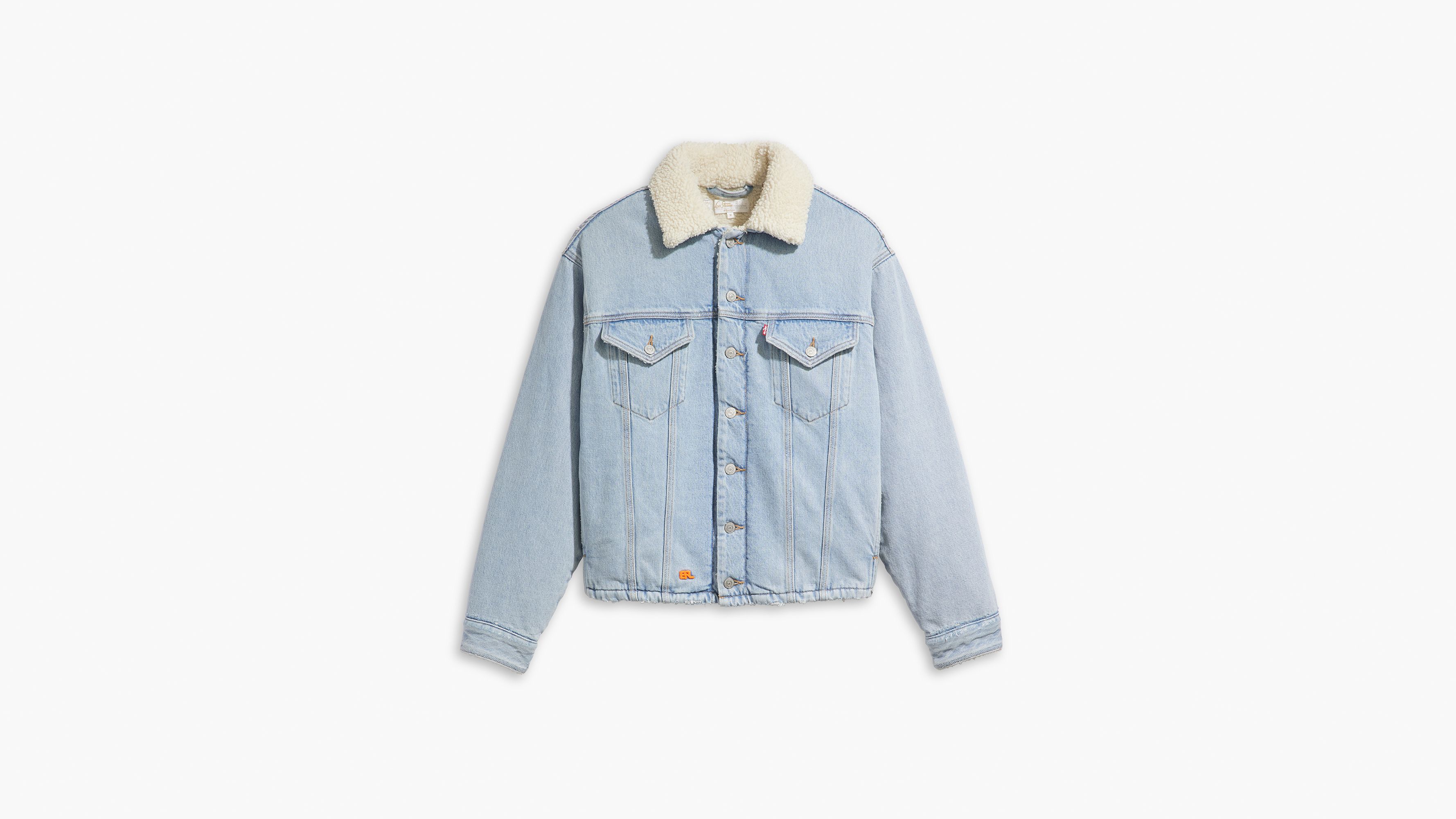 Levi's® X Erl Men's Sherpa Trucker Jacket - Light Wash | Levi's® US