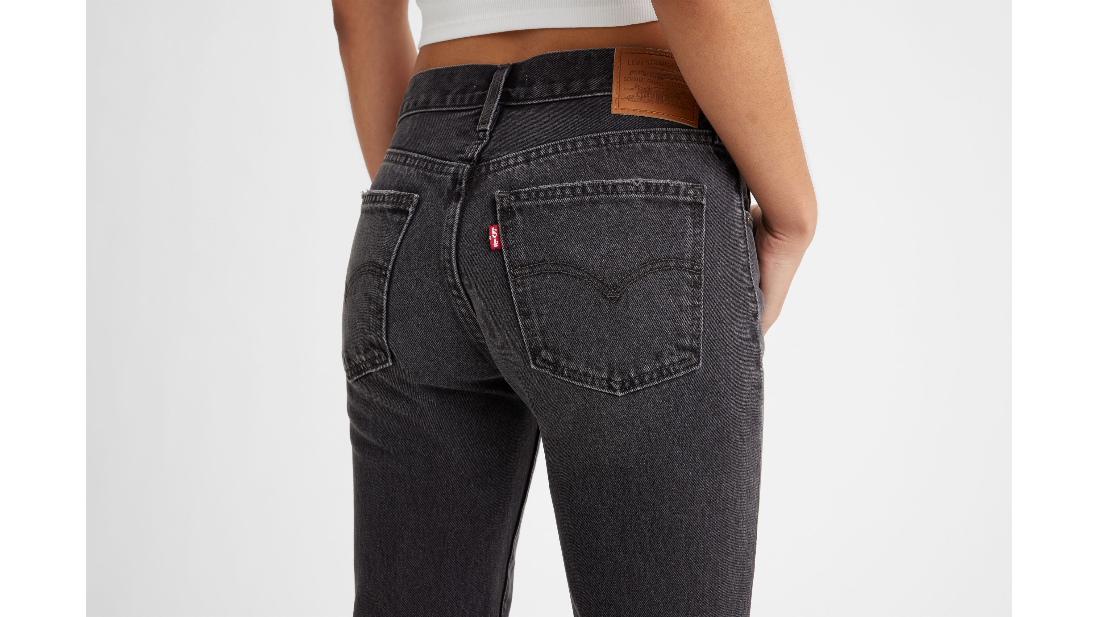 M Sport 6 - Classic Midrise Diva Jeans - Barbwire with Red Vent