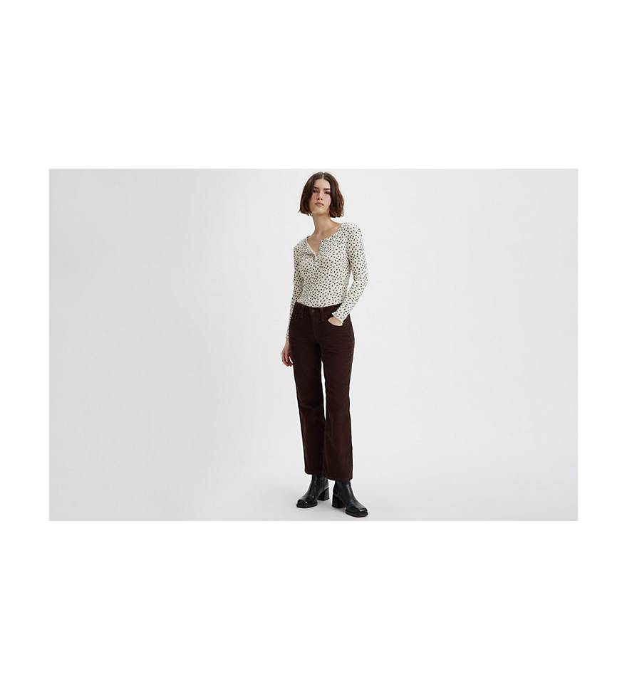 Middy Ankle Corduroy Bootcut Women's Pants - Brown