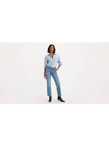리바이스 Levi Middy Bootcut Womens Jeans,In Patches - Medium Wash