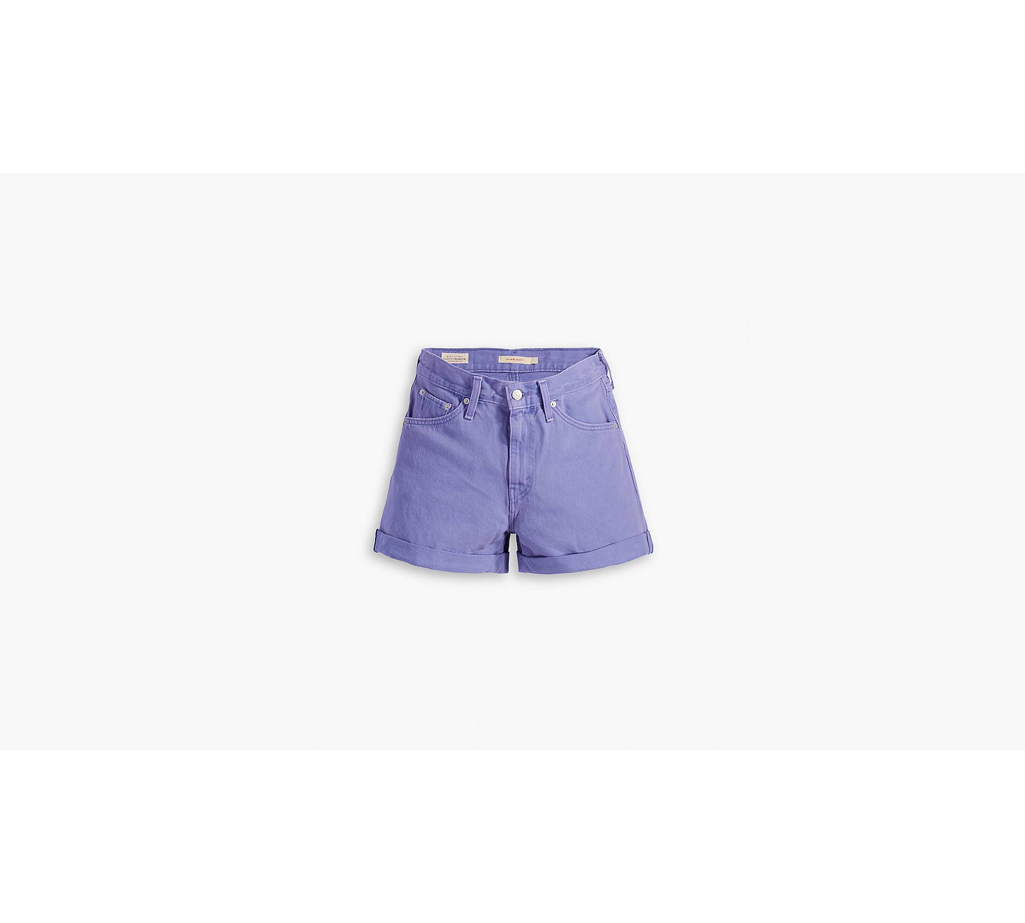 Shop Levi's - High Waisted Mom Shorts - Wonderful - Turquoise Lane