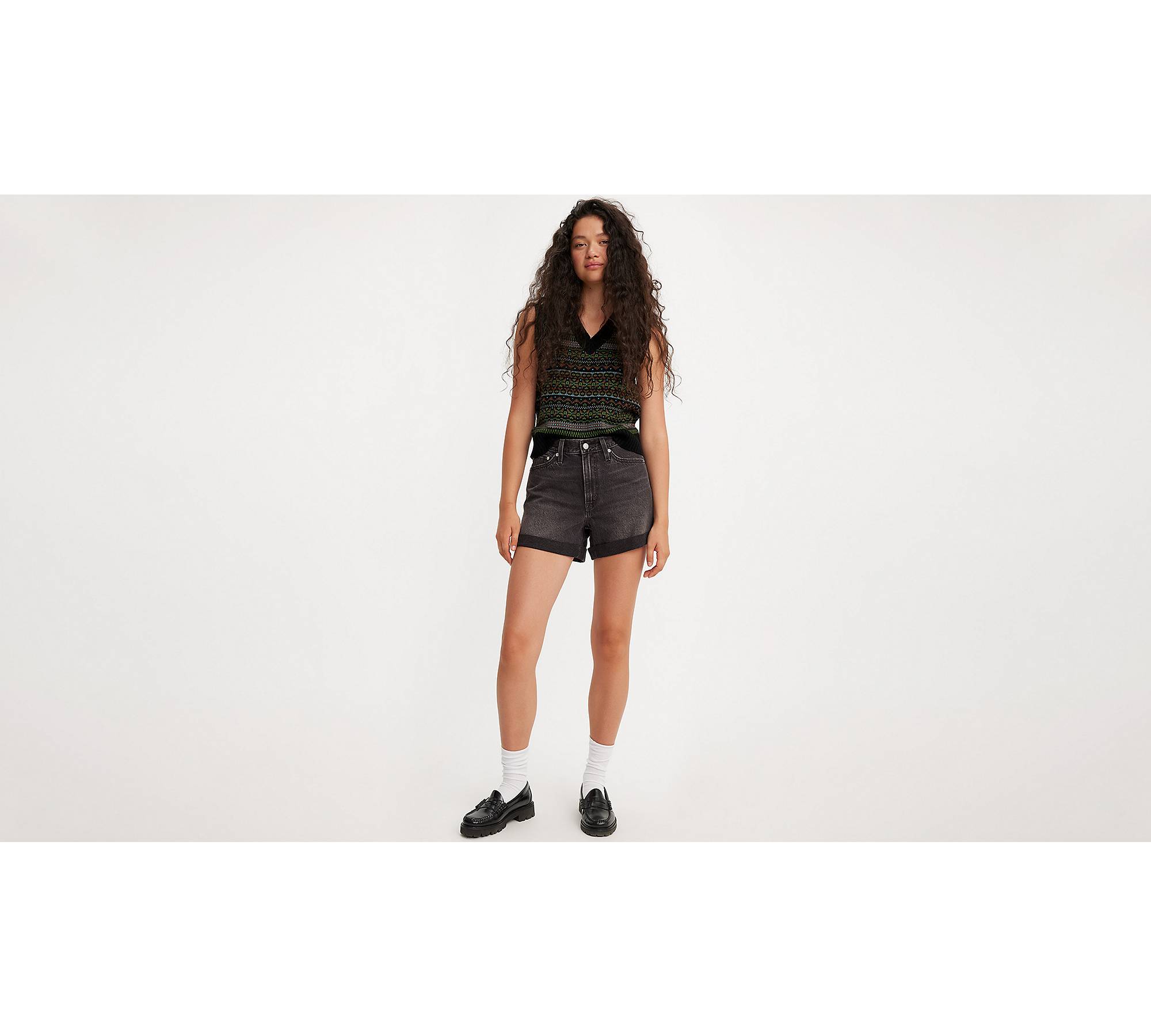Rolled 80s Mom Women's Shorts - Black | Levi's® US