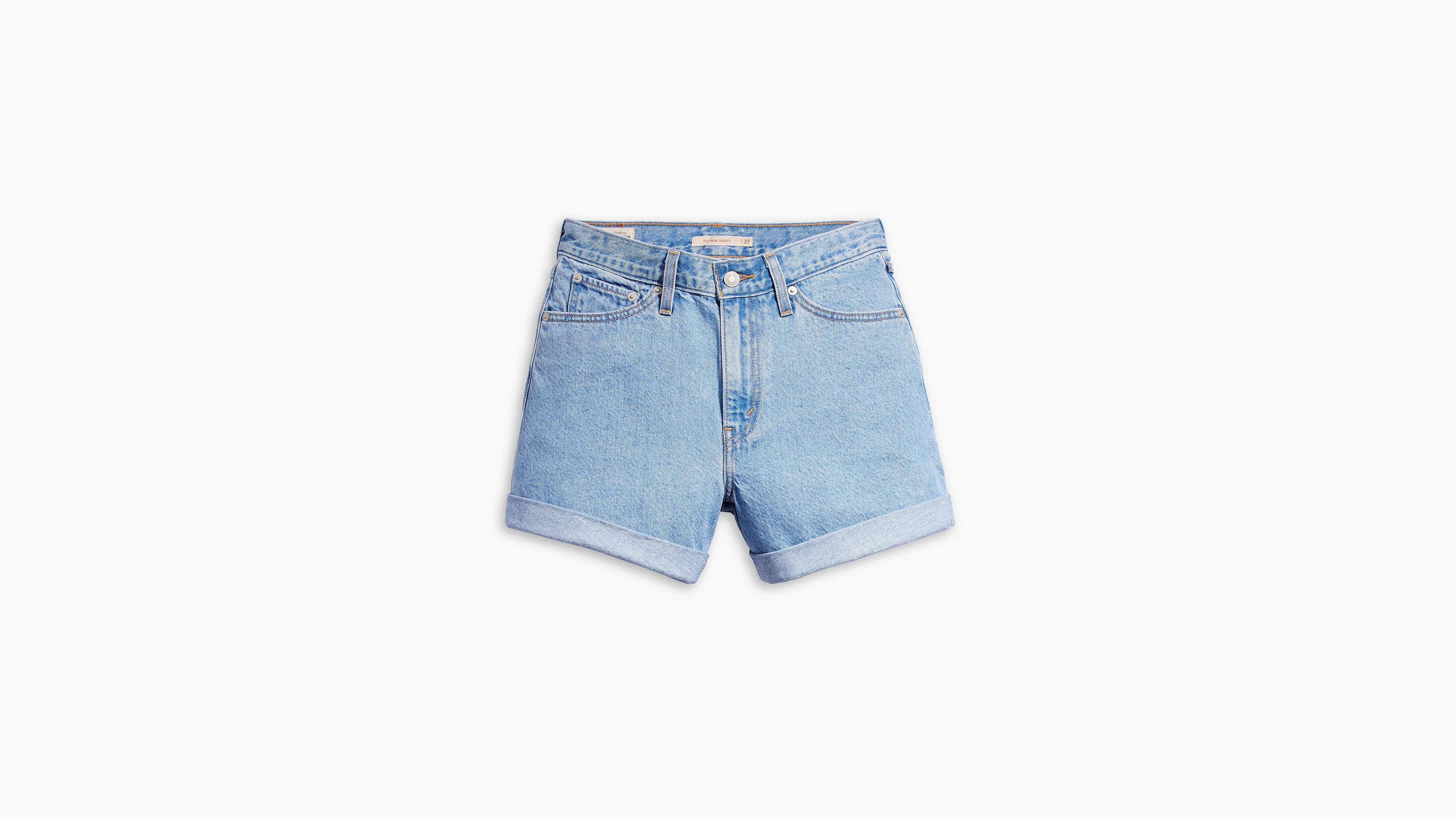 80s 90s Cuffed Light Blue Rinse Women's Baggy Levis Shorts