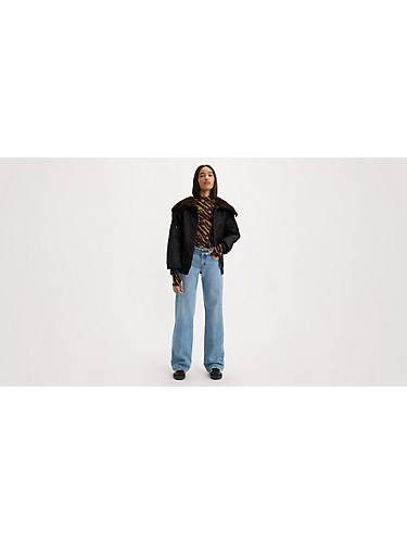리바이스 Levi Low Loose Womens Jeans,Good Grades - Medium Wash