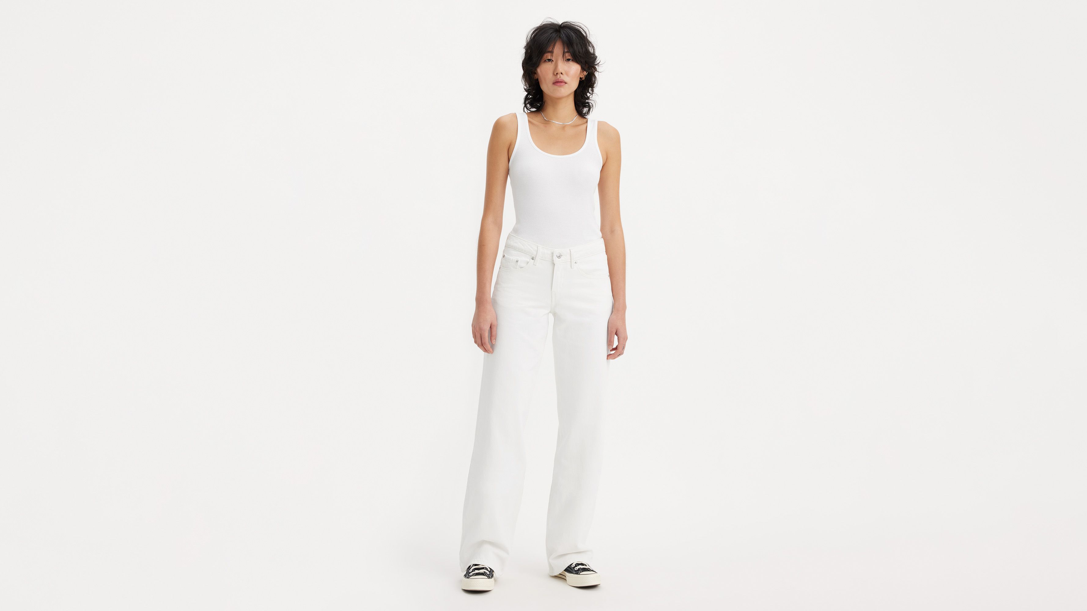 Low Loose Women's Jeans - White