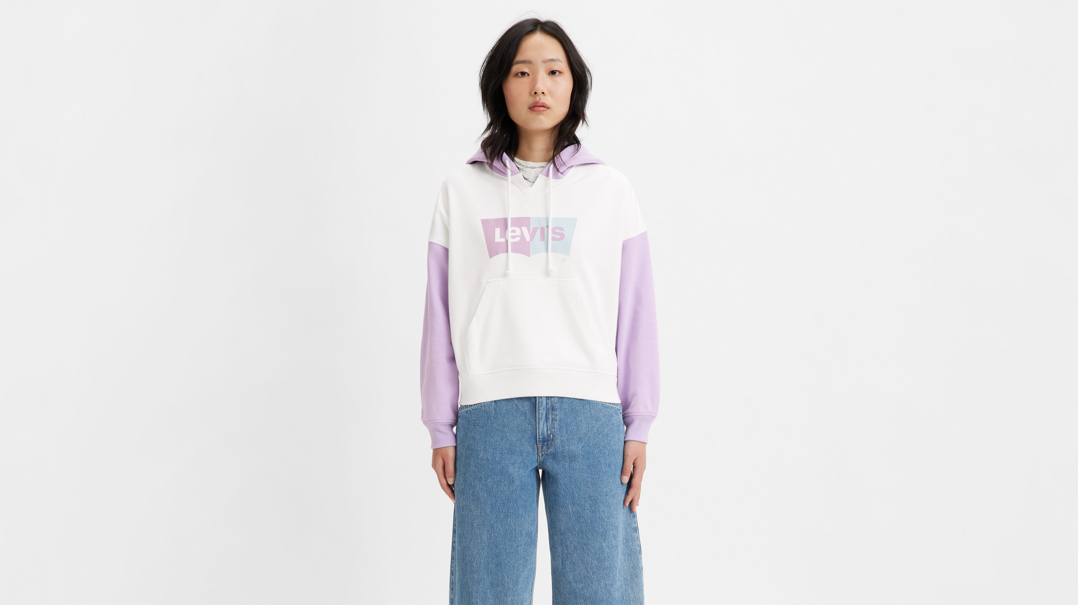 Levis hoodie damen colorblock sale