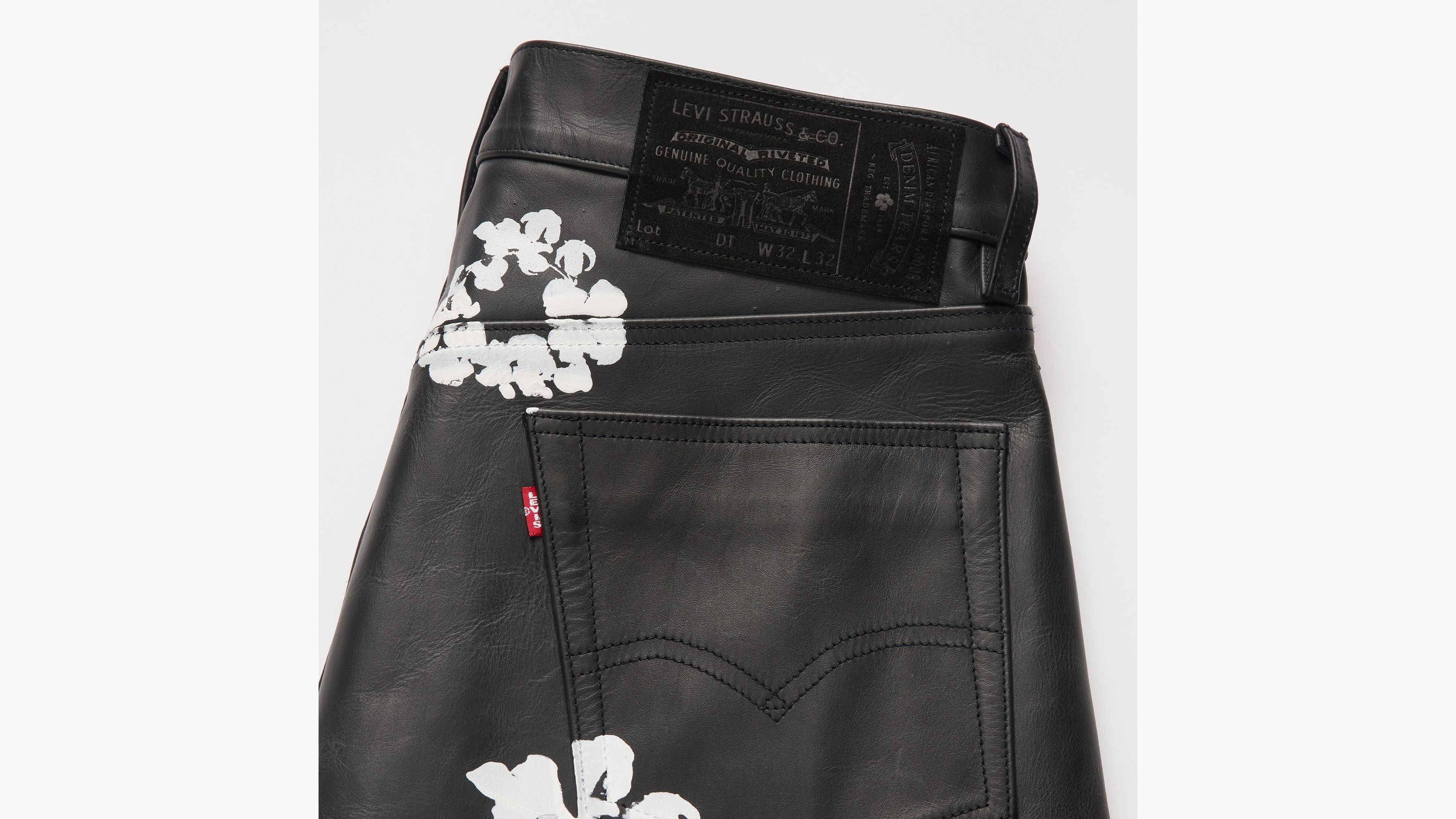 Levi's® X Denim Tears Leather Cotton Wreath Pants - Black | Levi's® US