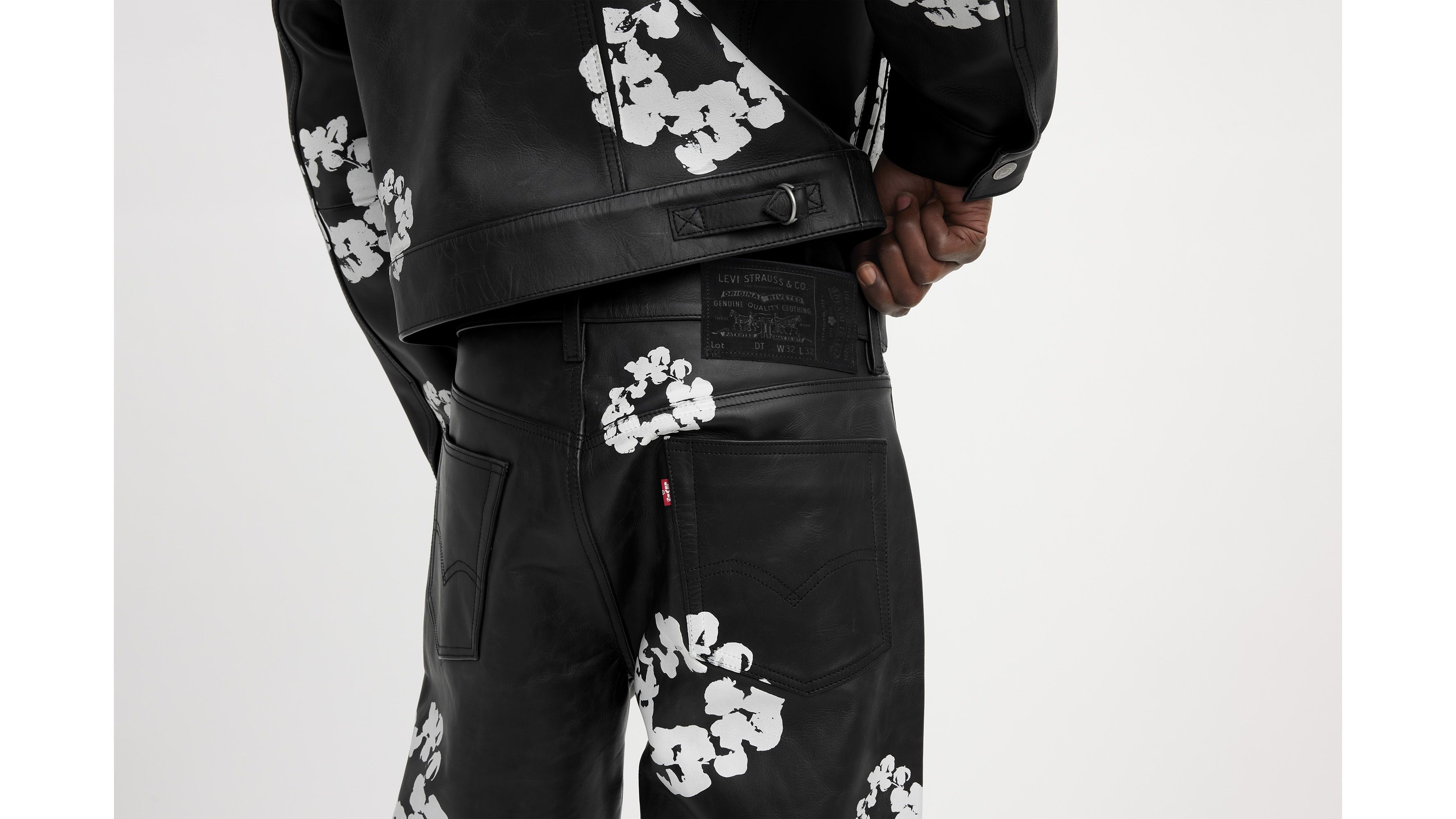 Levi's® X Denim Tears Leather Cotton Wreath Pants - Black | Levi's® US