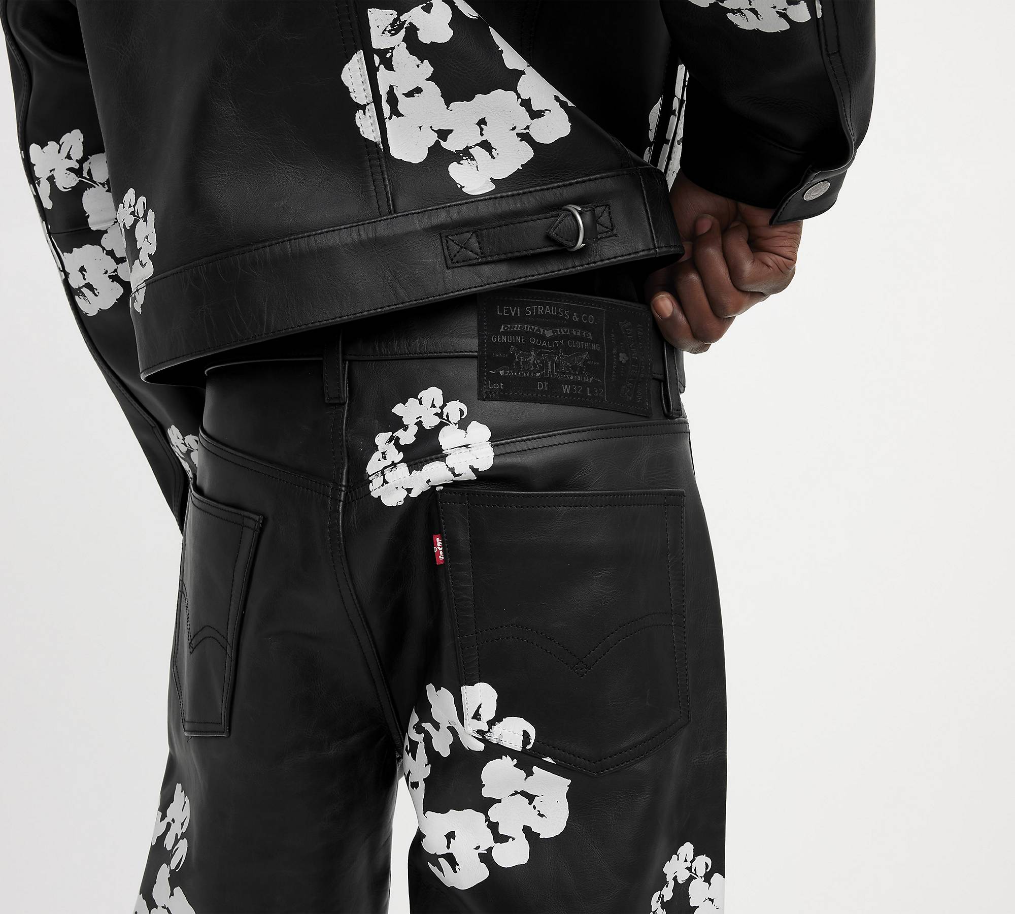 Levi's® X Denim Tears Leather Cotton Wreath Pants - Black | Levi's® US