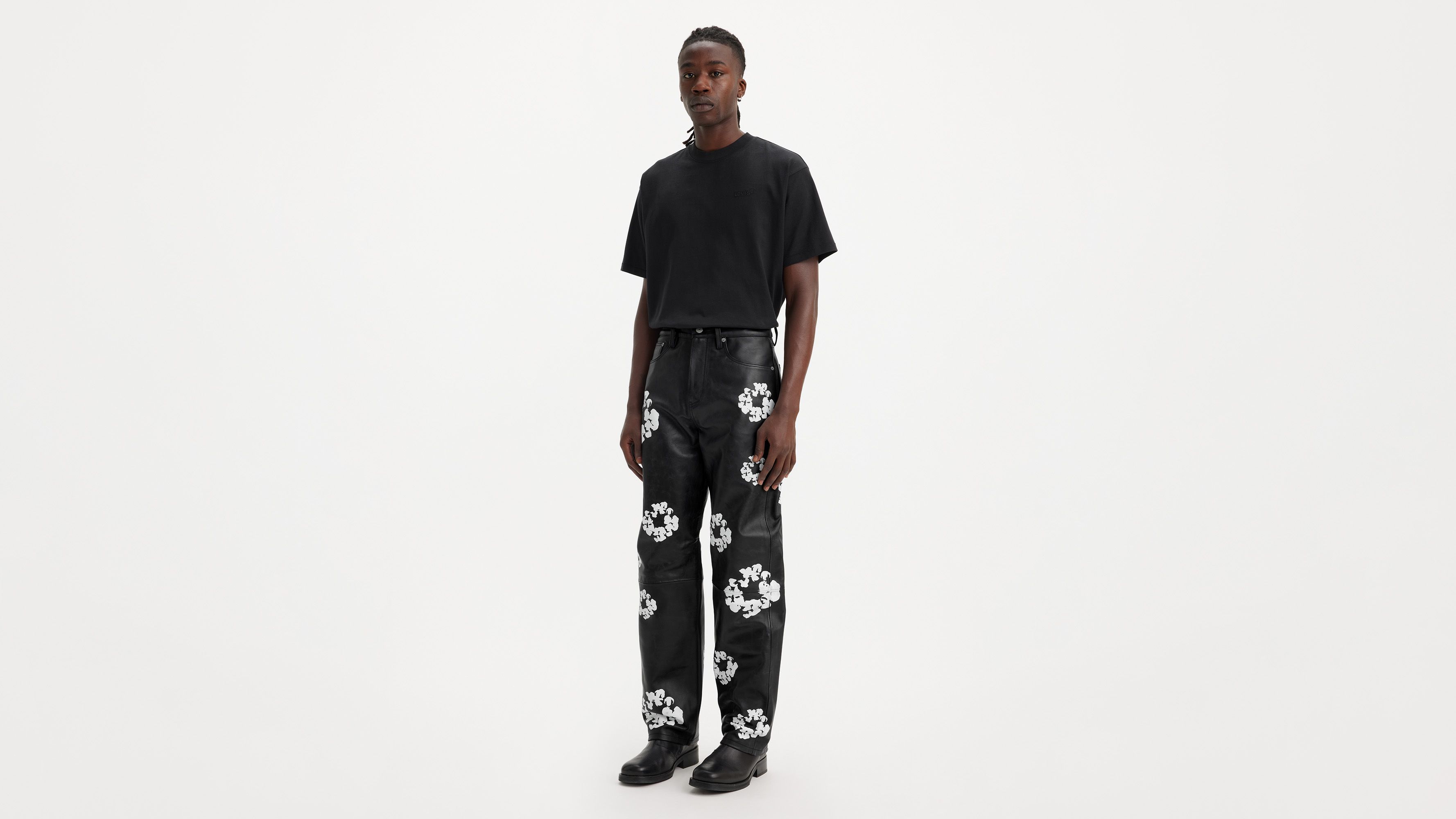 Levi's® X Denim Tears Leather Cotton Wreath Pants - Black | Levi's® GB