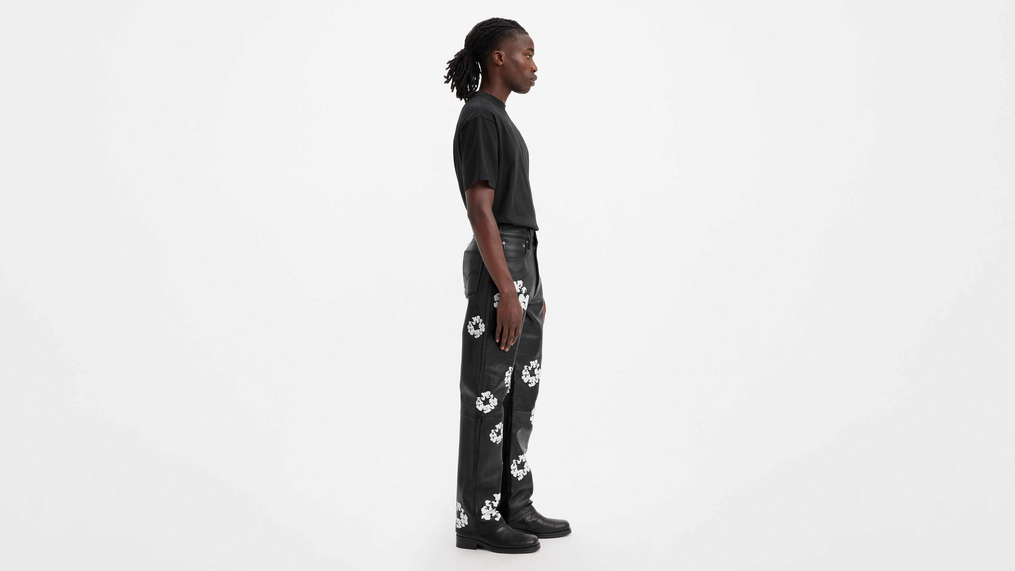 Levi's® X Denim Tears Leather Cotton Wreath Pants - Black | Levi's® CA