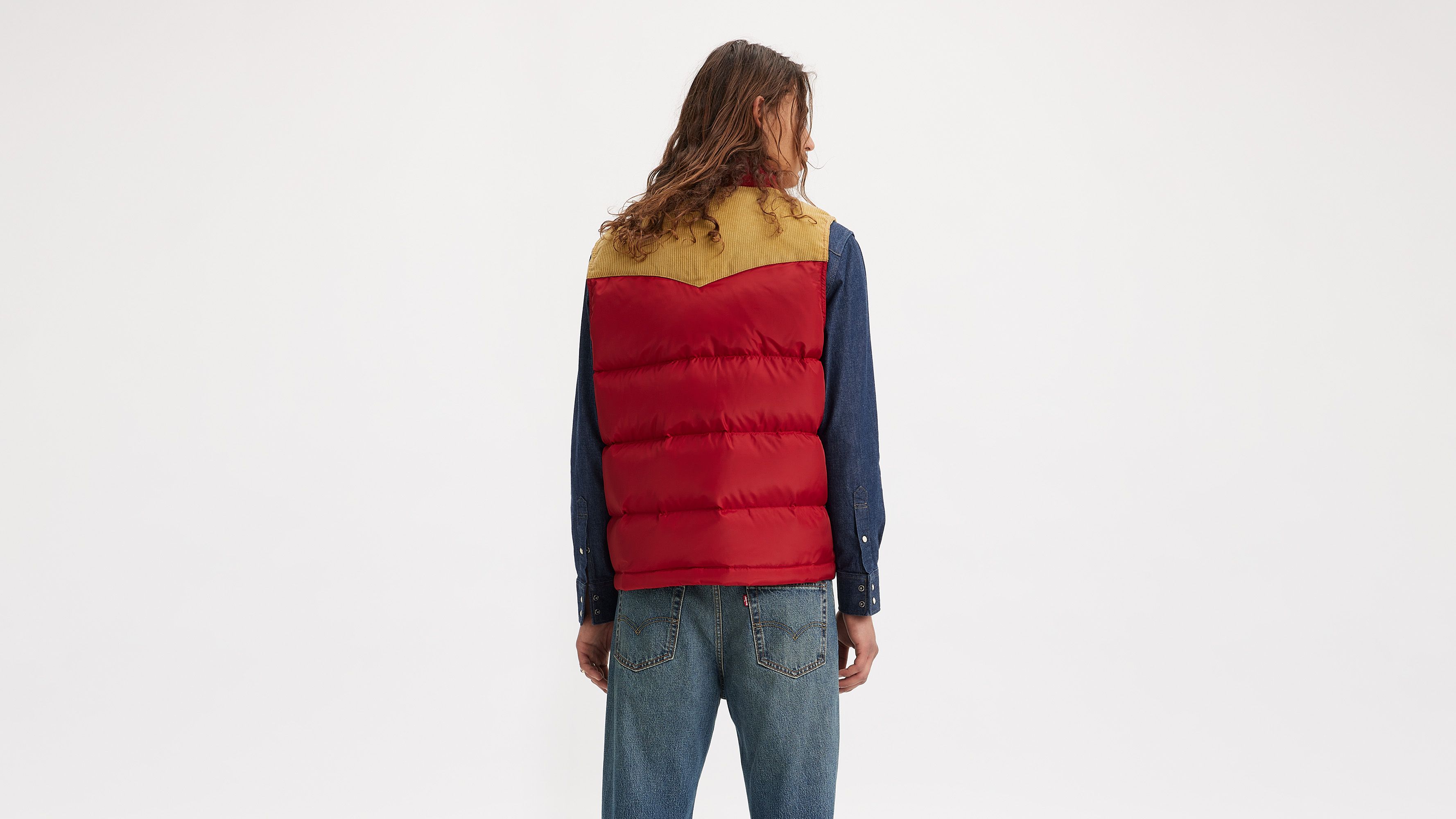 Mens red bubble outlet vest