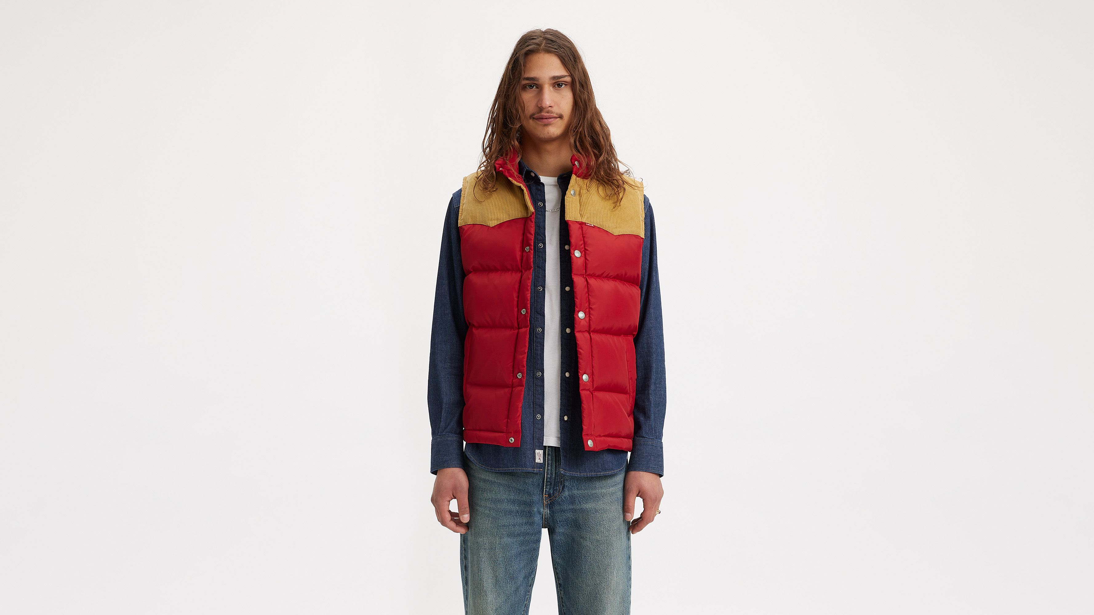 Levi's Western Super Puffer Vest - Men's - Rhythmic Red M