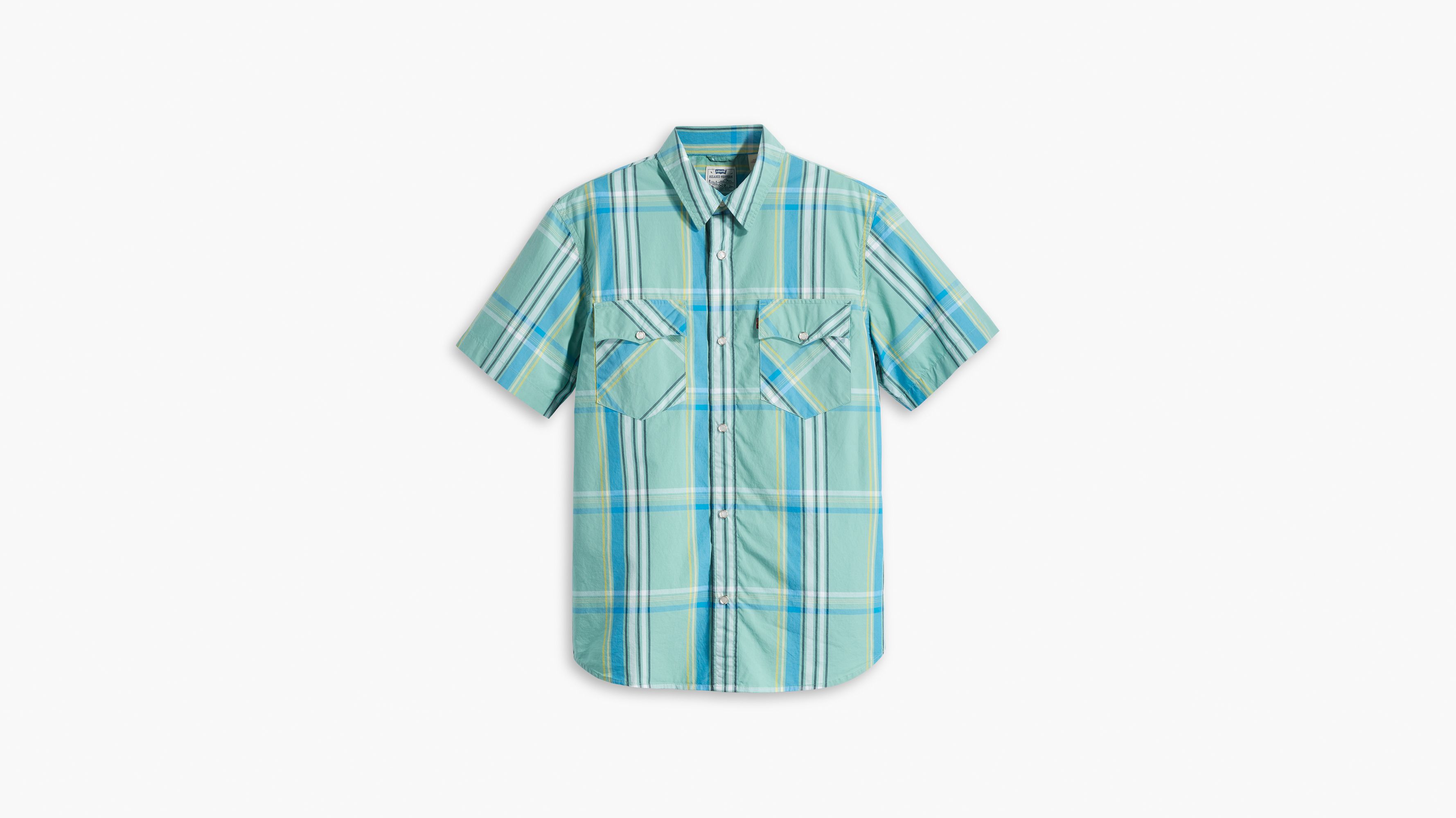 SS RELAXED FIT WESTERN WAAB PLAID WASABI 5