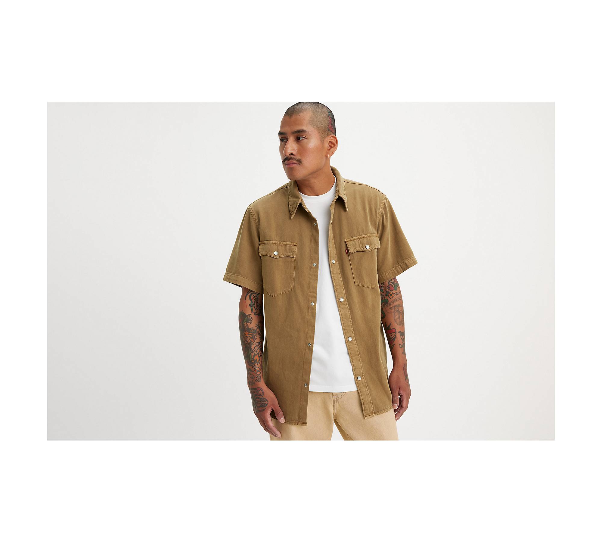 Buy Levis Mens Short Sleeve Relaxed Fit Western Shirt