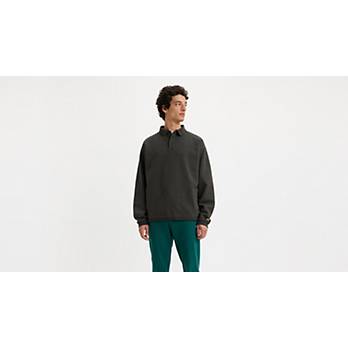 Recharge Oversized Half Zip Sweatshirt in Black
