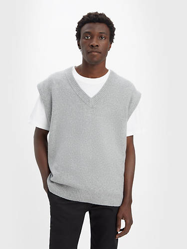 리바이스 Levi Loose Sweater Vest,Midtone Heather Grey - Grey